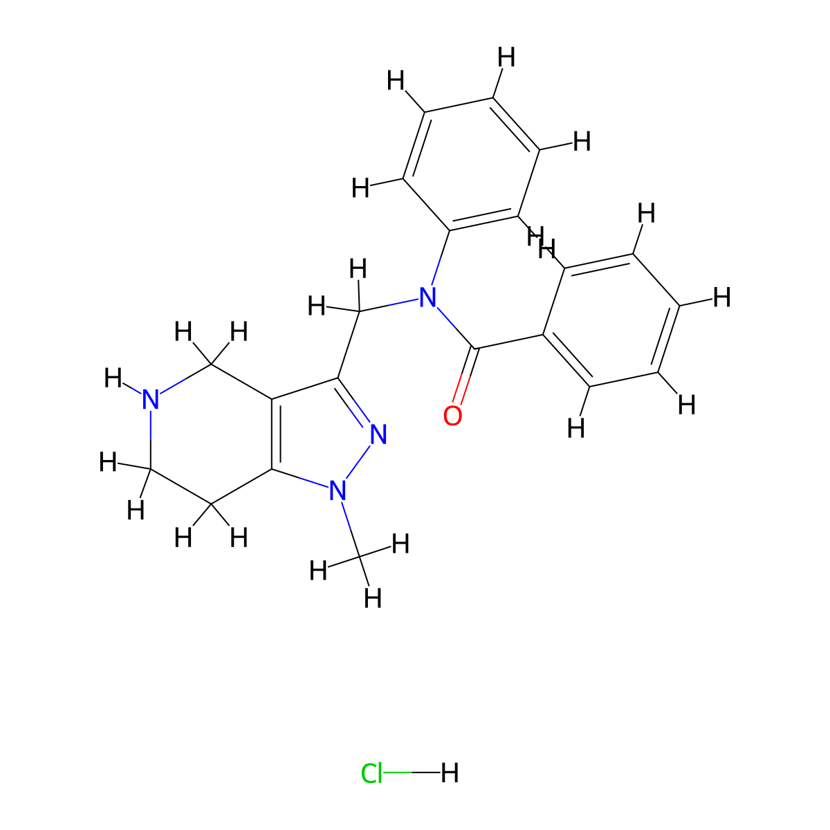 N-[(1-methyl-4,5,6,7-tetrahydro-1H-pyrazolo[4,3-c]pyridin-3-yl)methyl]-N-phenylbenzamide hydrochloride molecular structure, CAS 1185302-45-7