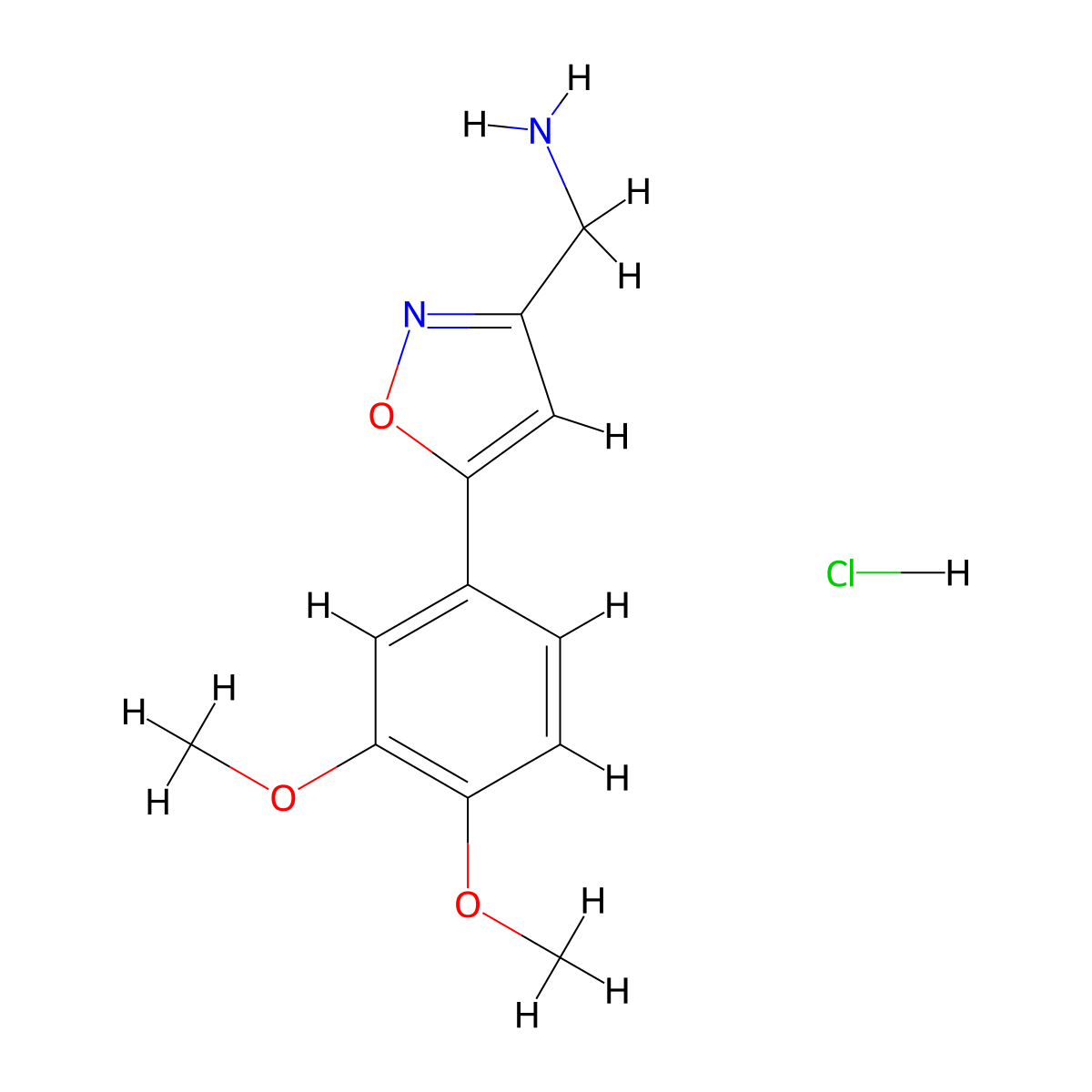 [5-(3,4-Dimethoxyphenyl)-1,2-oxazol-3-yl]methanamine hydrochloride molecular structure, CAS 1185302-47-9