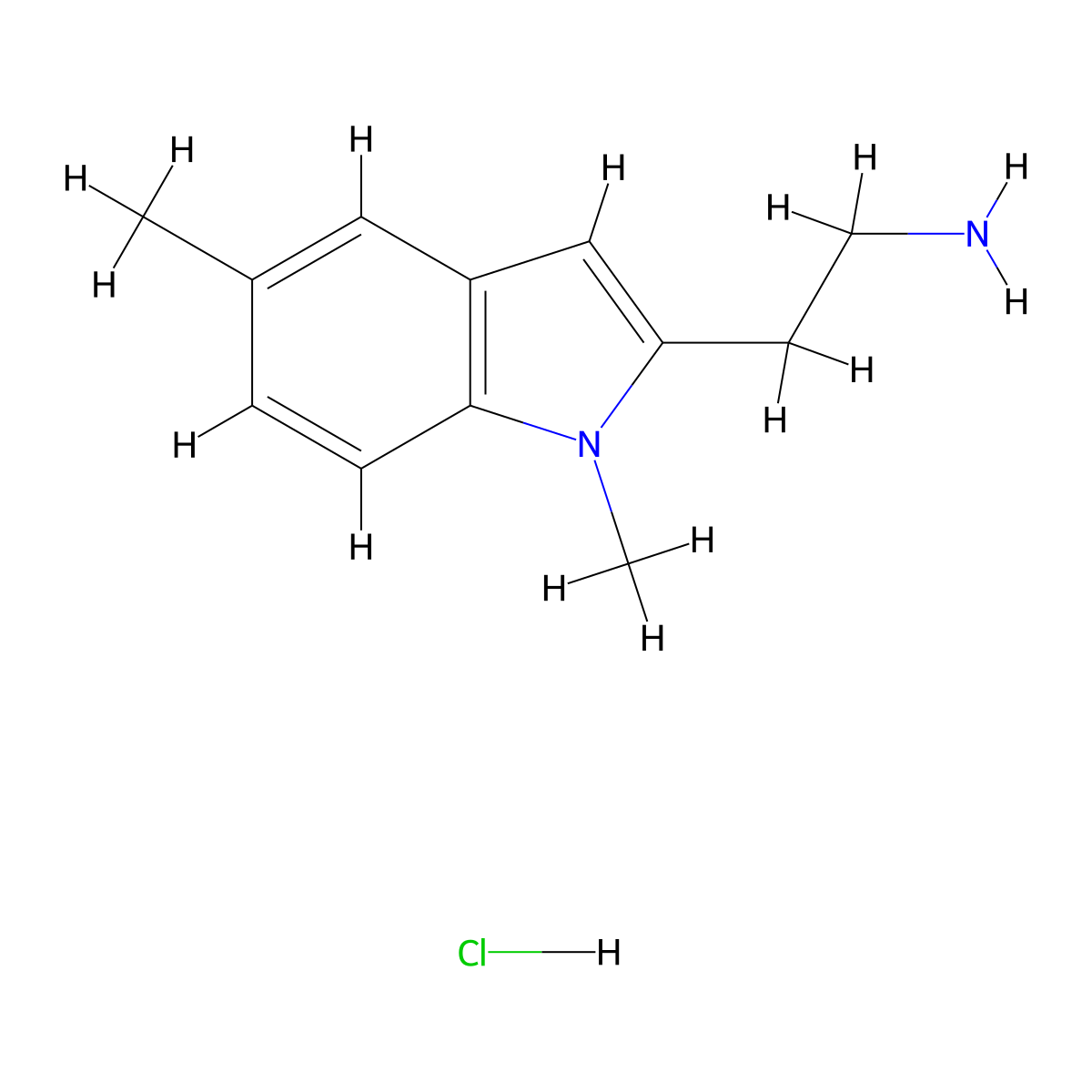[2-(1,5-dimethyl-1H-indol-2-yl)ethyl]amine hydrochloride molecular structure, CAS 1185302-51-5