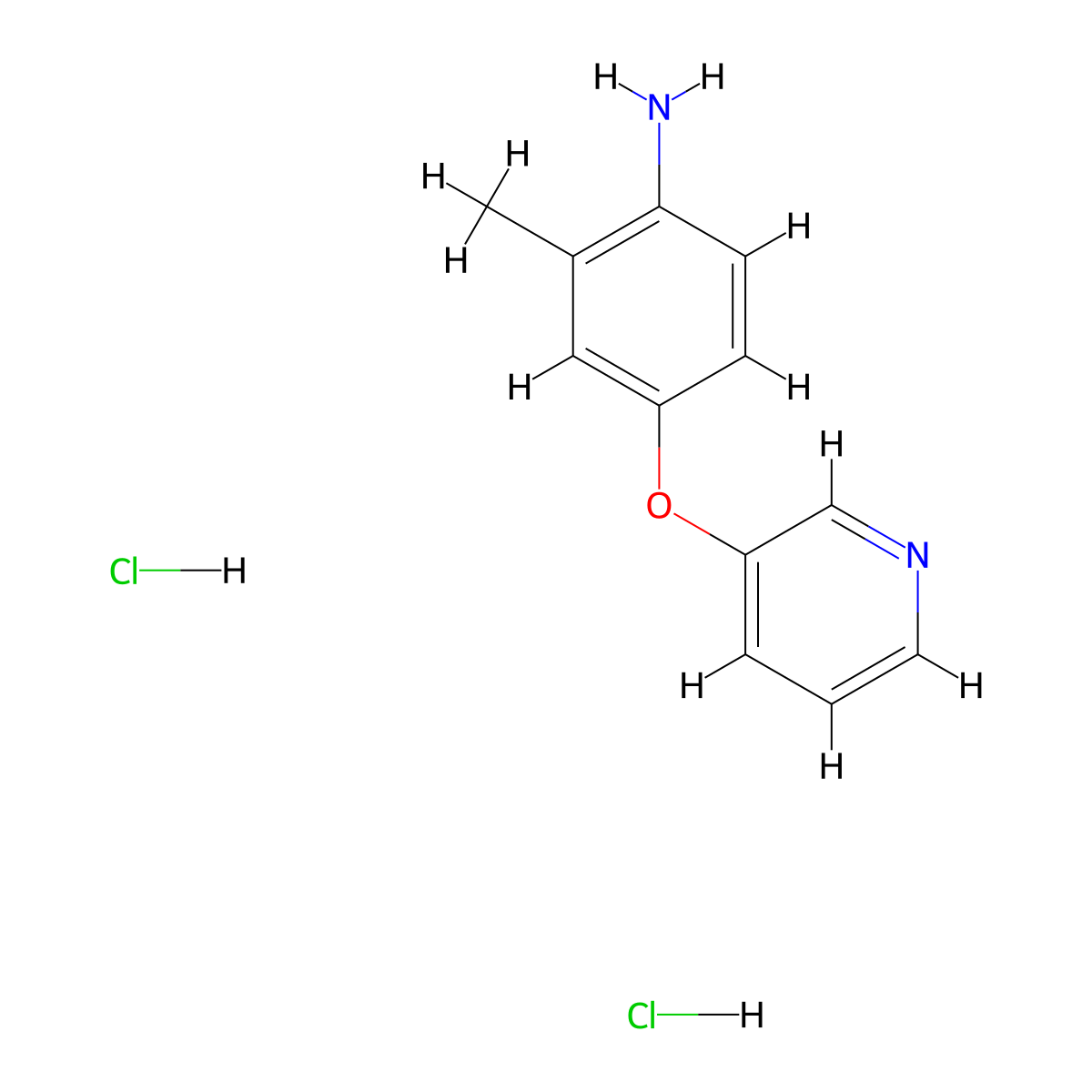 2-Methyl-4-(3-pyridinyloxy)aniline dihydrochloride molecular structure, CAS 1185302-52-6