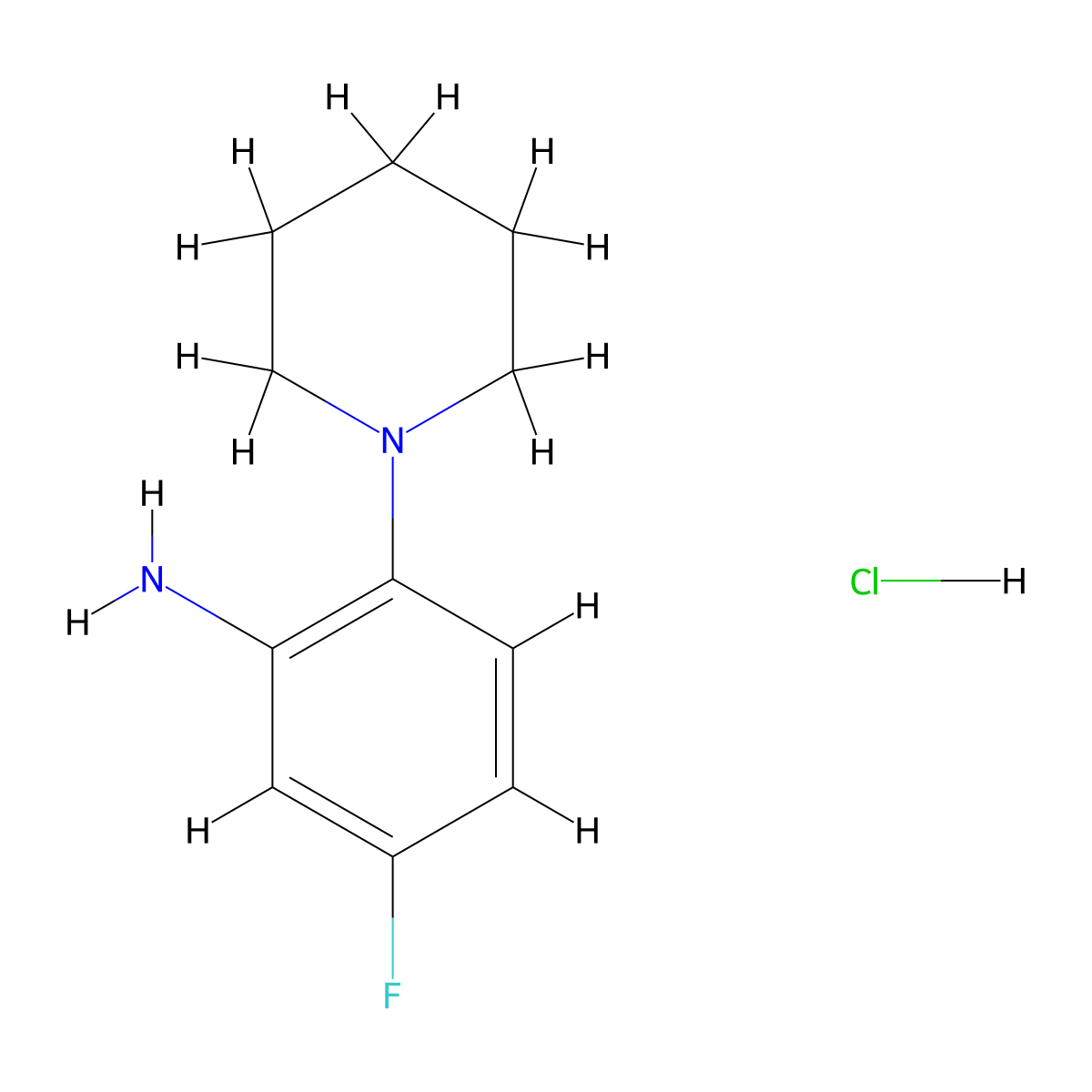 5-Fluoro-2-piperidin-1-ylaniline hydrochloride molecular structure, CAS 1185302-55-9