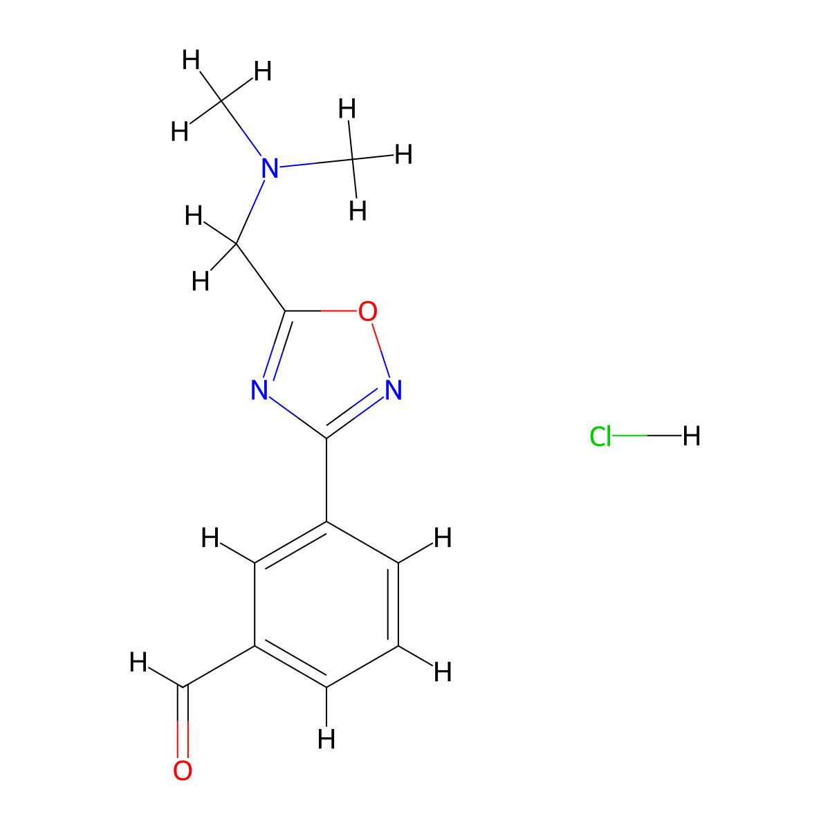 3-{5-[(Dimethylamino)methyl]-1,2,4-oxadiazol-3-yl}benzaldehyde hydrochloride molecular structure, CAS 1185302-57-1