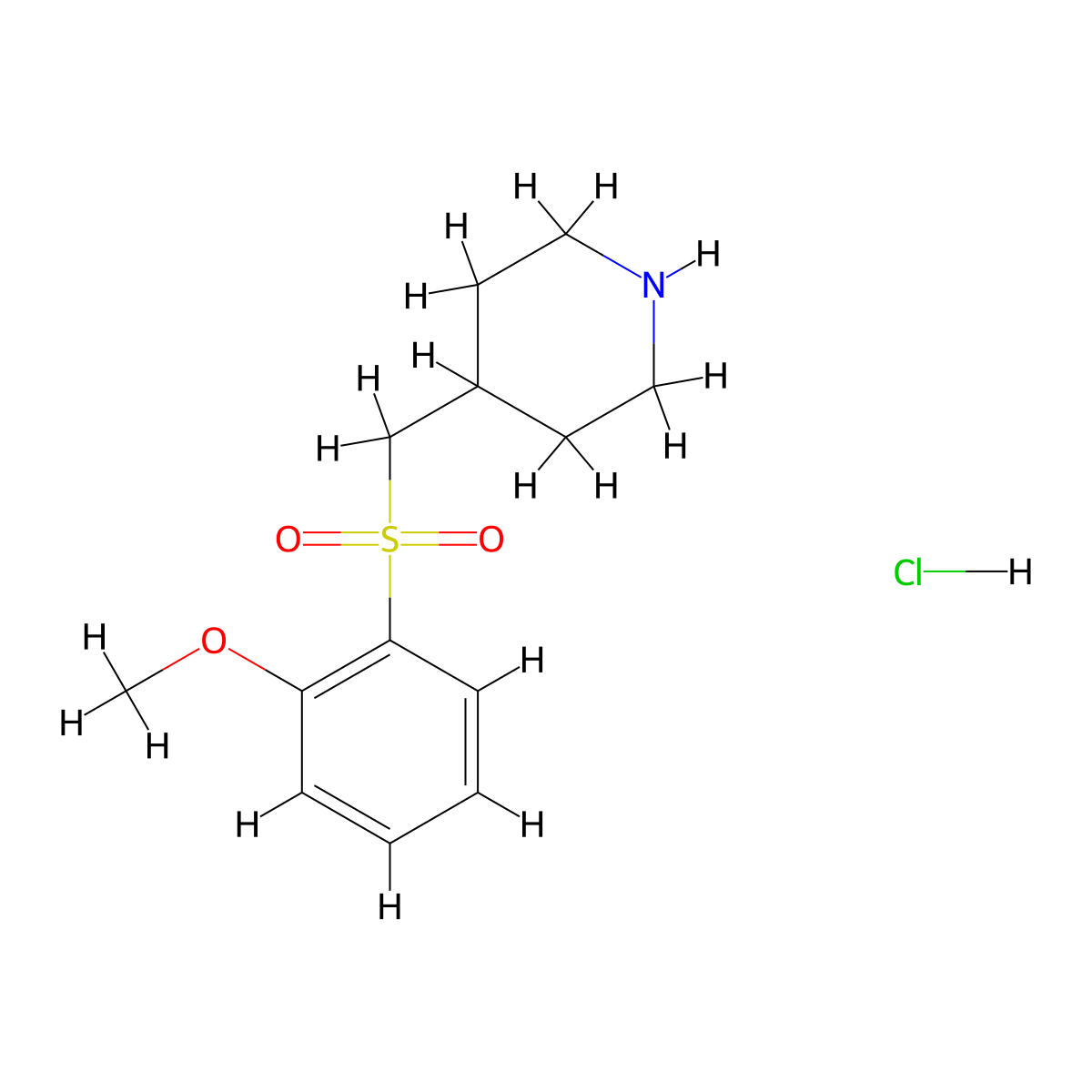 4-{[(2-Methoxyphenyl)sulfonyl]methyl}piperidine hydrochloride molecular structure, CAS 1185302-58-2