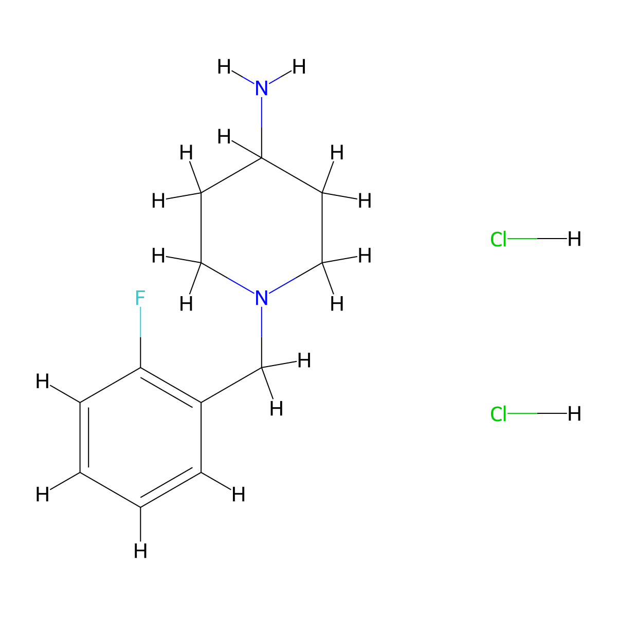 1-(2-Fluorobenzyl)piperidin-4-amine dihydrochloride molecular structure, CAS 1185302-61-7