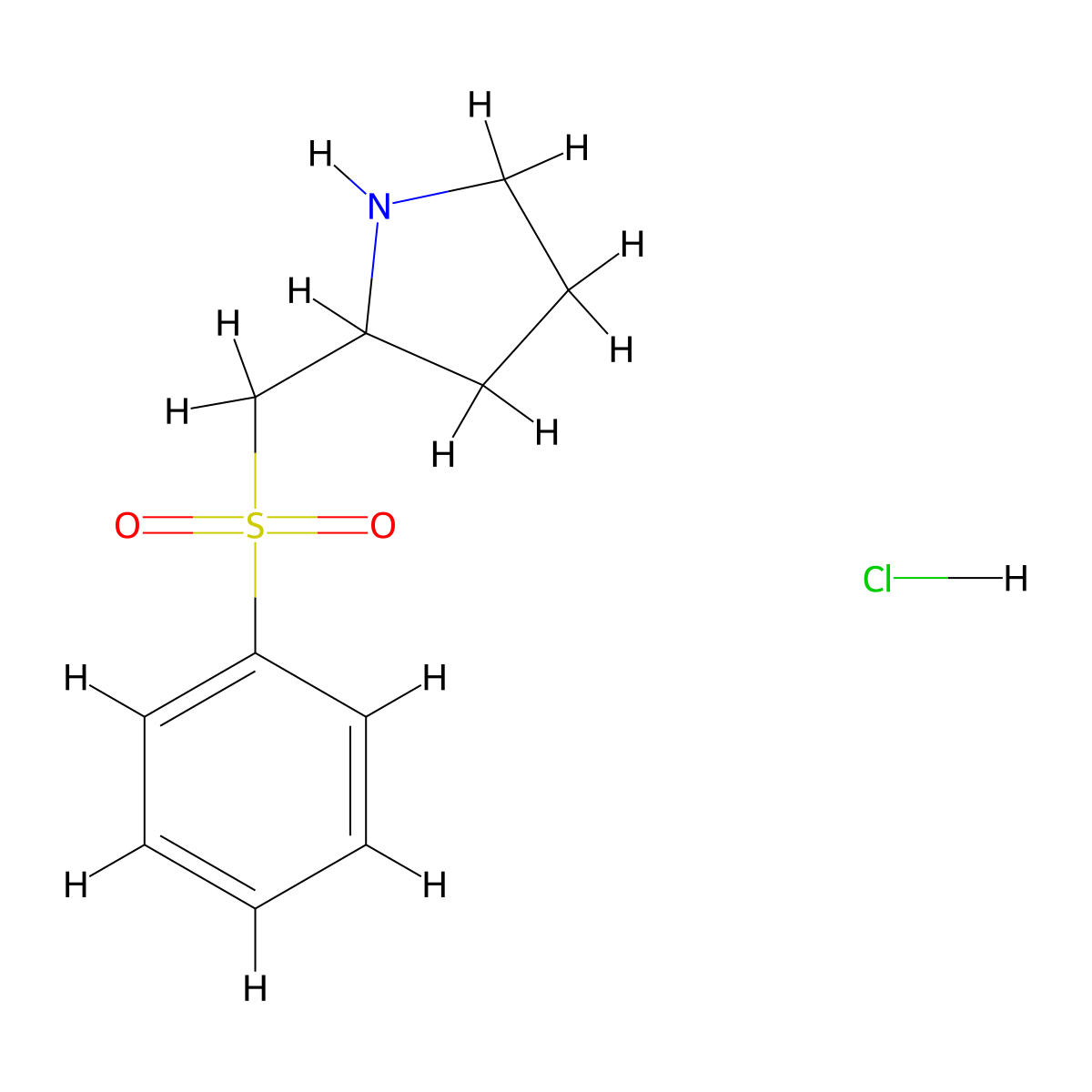2-[(Phenylsulfonyl)methyl]pyrrolidine hydrochloride molecular structure, CAS 1185302-64-0