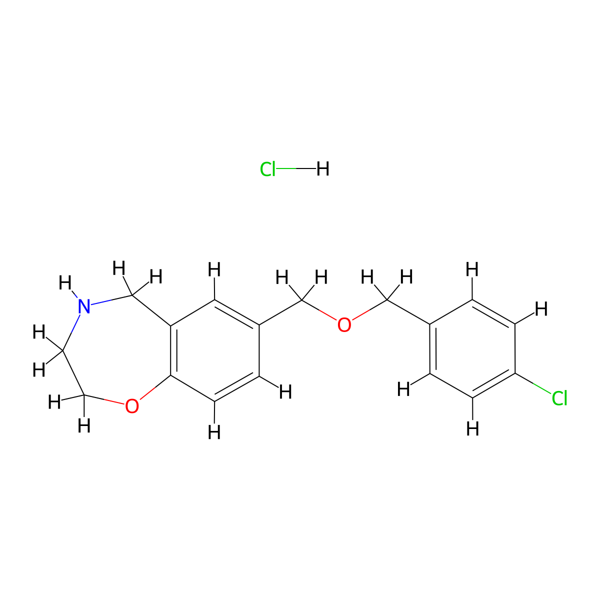 7-{[(4-Chlorobenzyl)oxy]methyl}-2,3,4,5-tetrahydro-1,4-benzoxazepine hydrochloride molecular structure, CAS 1185302-65-1