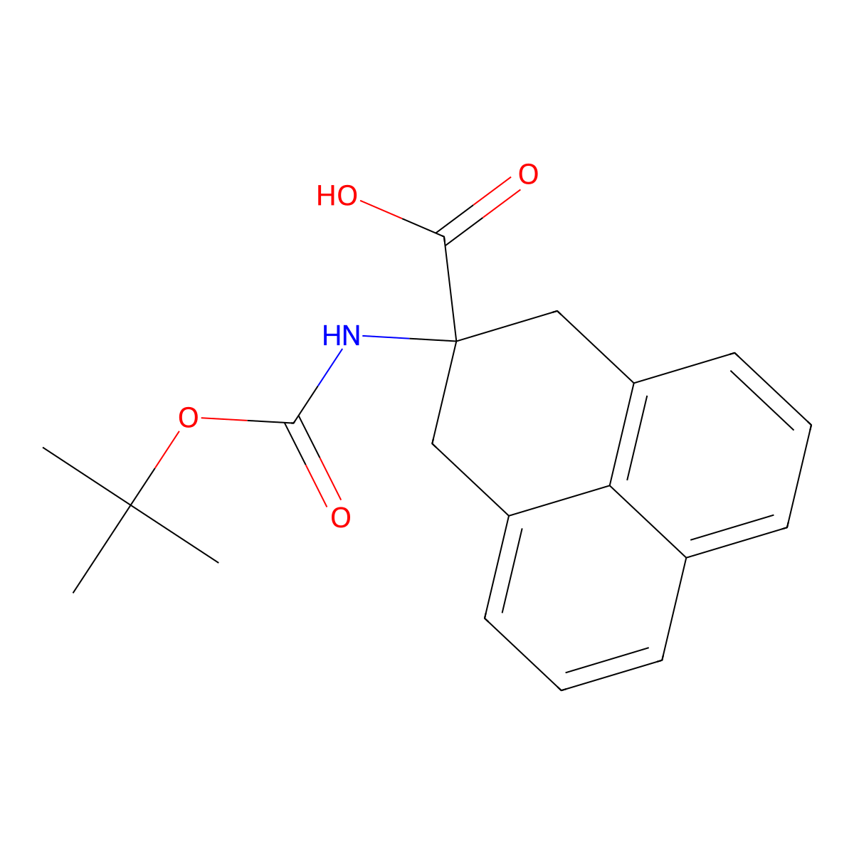 Boc-DL-2-amino-1,3-dihydro-phenalene-2-carboxylicacid molecular structure, CAS 1185302-67-3