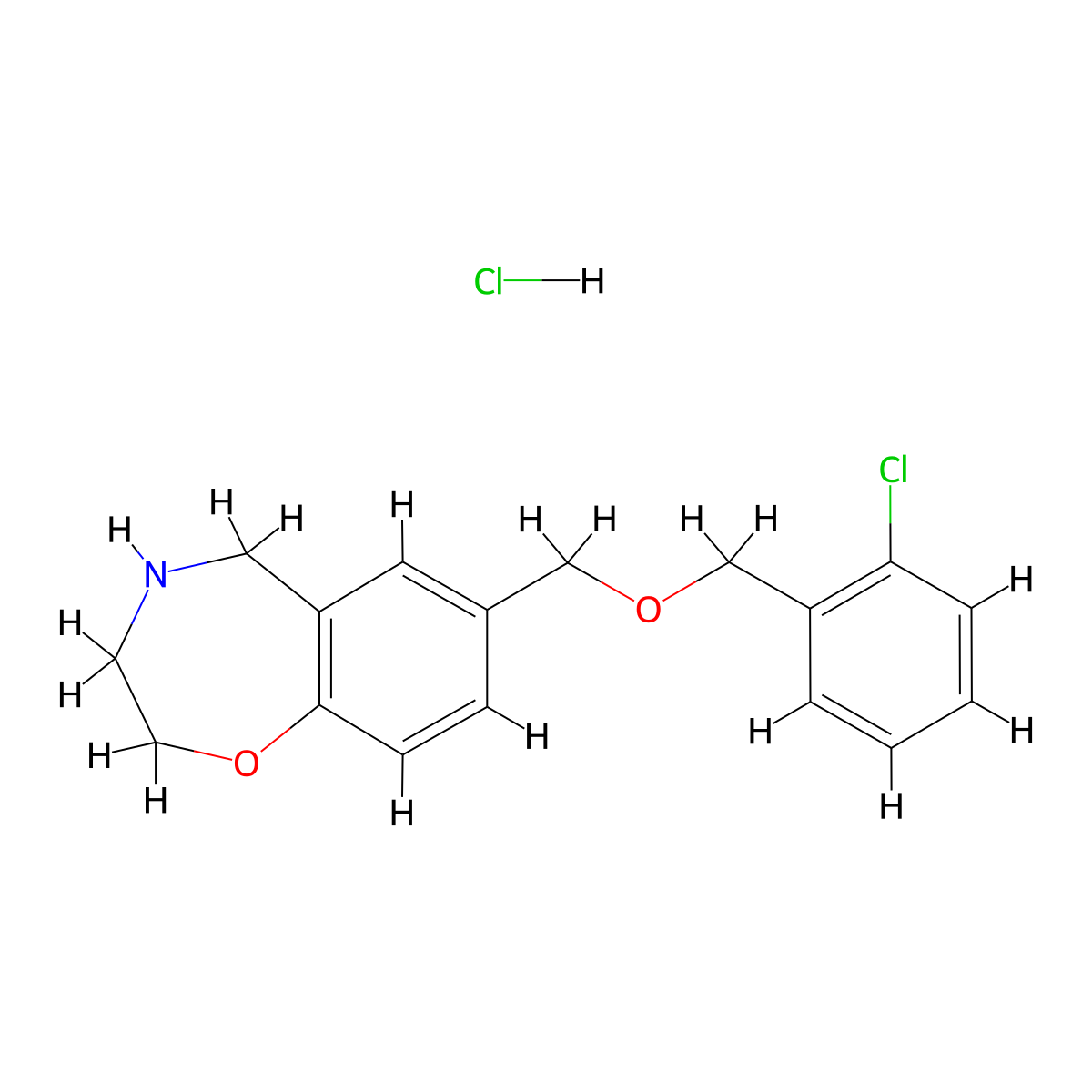 7-{[(2-Chlorobenzyl)oxy]methyl}-2,3,4,5-tetrahydro-1,4-benzoxazepine hydrochloride molecular structure, CAS 1185302-69-5