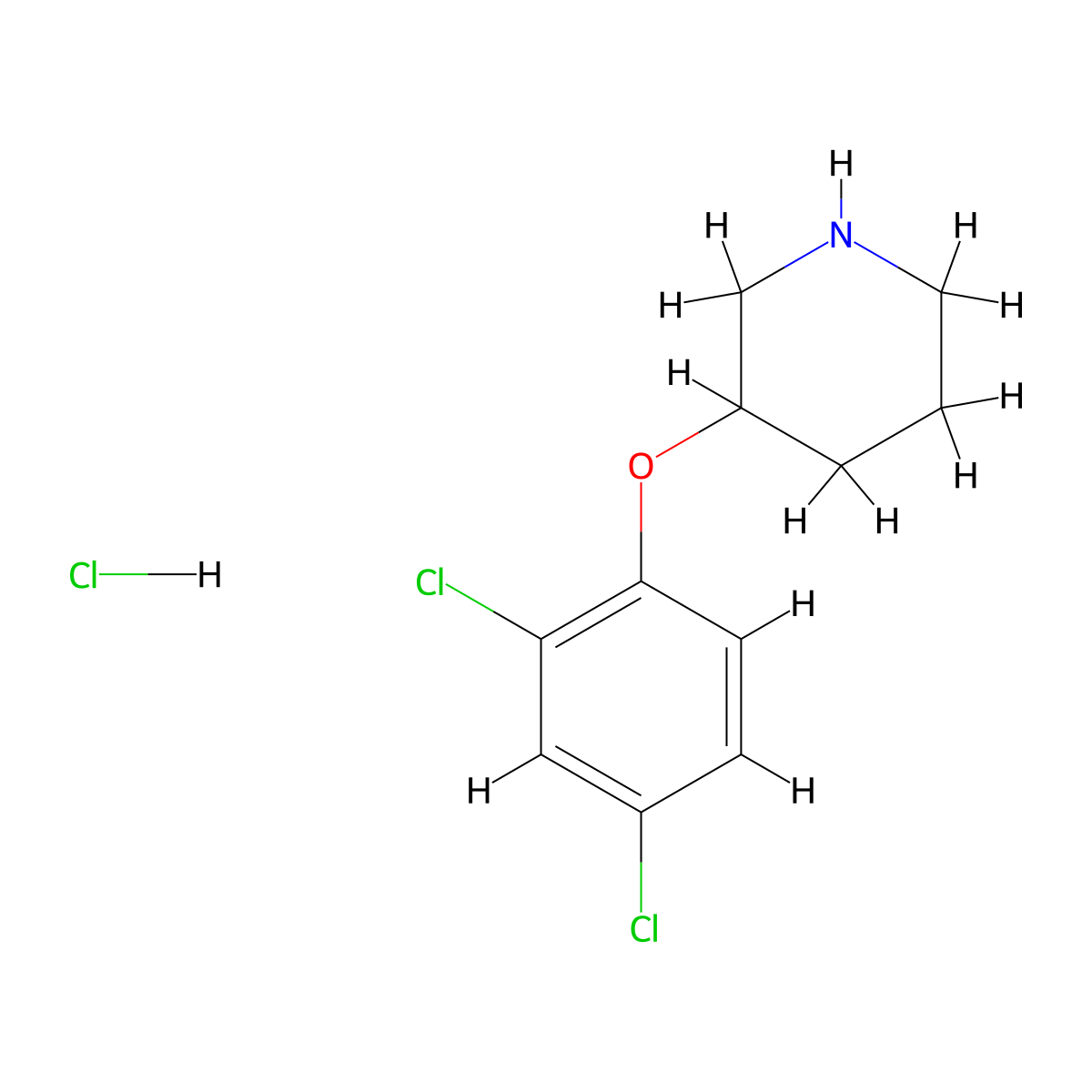 3-(2,4-Dichlorophenoxy)piperidine hydrochloride molecular structure, CAS 1185302-73-1