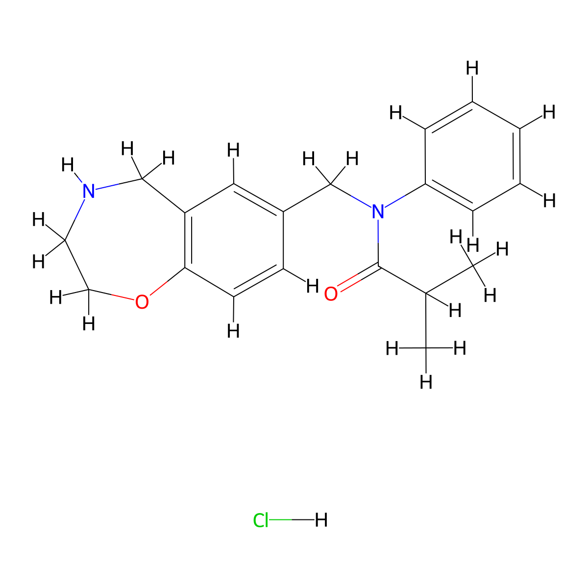 2-methyl-N-phenyl-N-(2,3,4,5-tetrahydro-1,4-benzoxazepin-7-ylmethyl)propanamide hydrochloride molecular structure, CAS 1185302-76-4