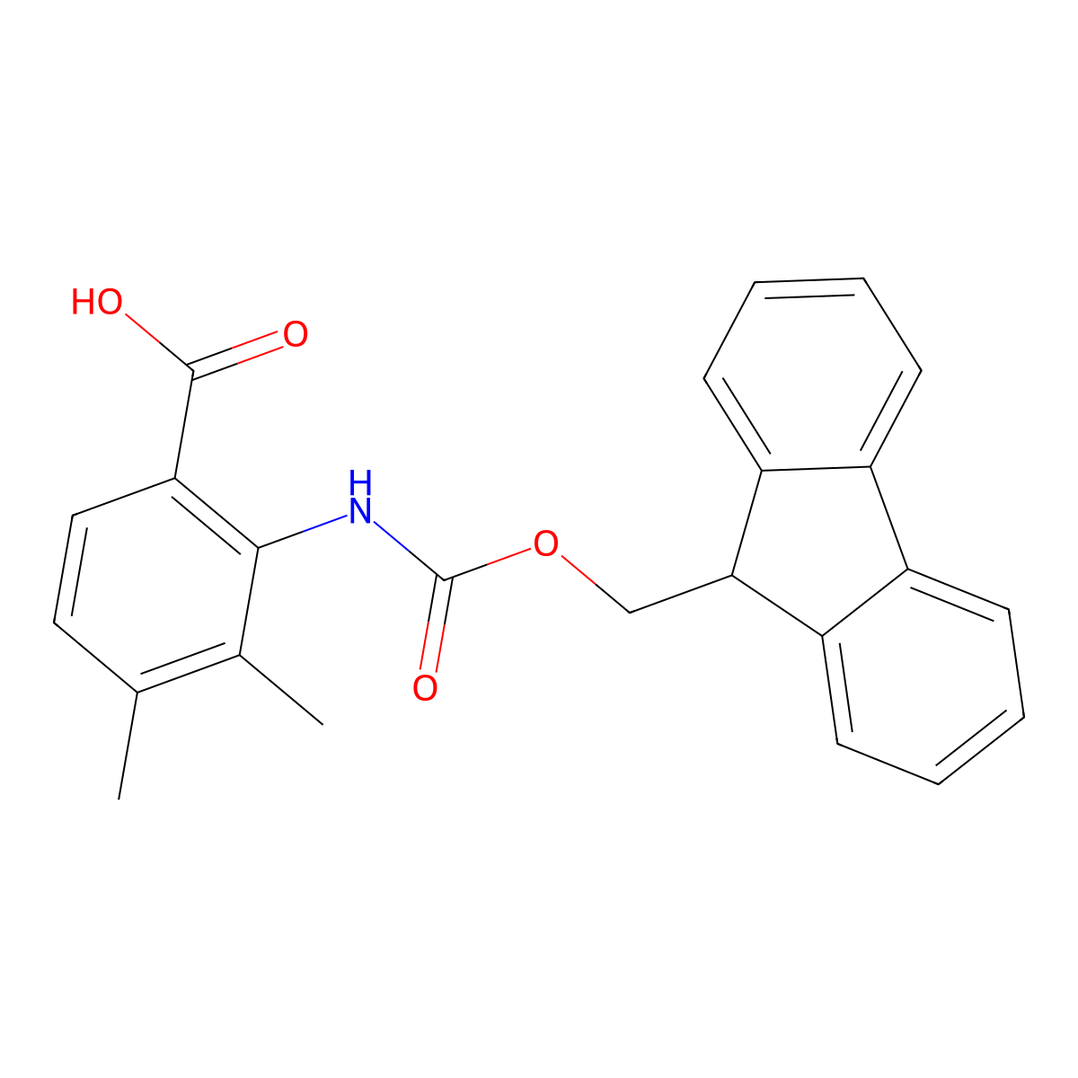 Fmoc-2-amino-3,4-dimethylbenzoic acid molecular structure, CAS 1185302-78-6