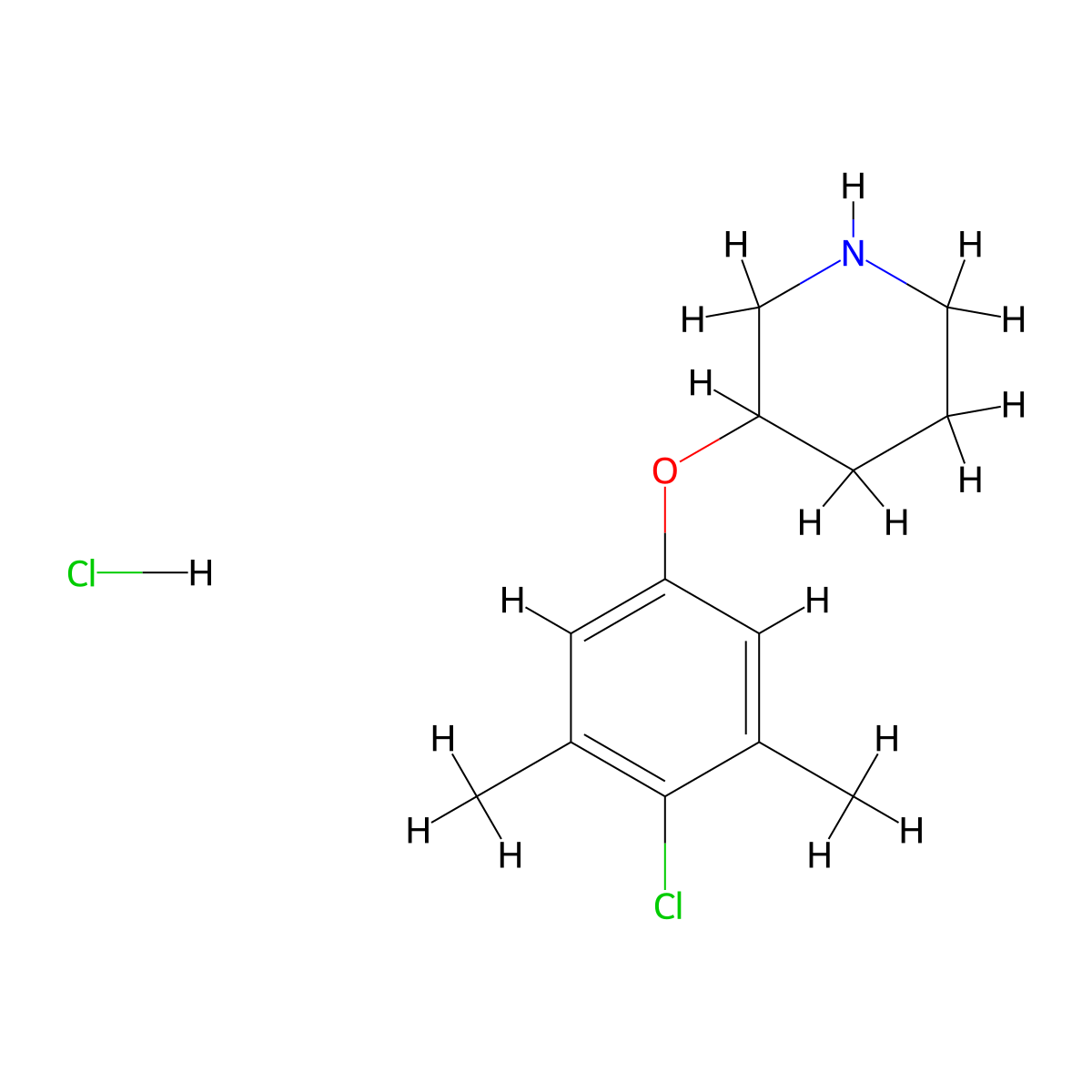 3-(4-Chloro-3,5-dimethylphenoxy)piperidine hydrochloride molecular structure, CAS 1185302-79-7