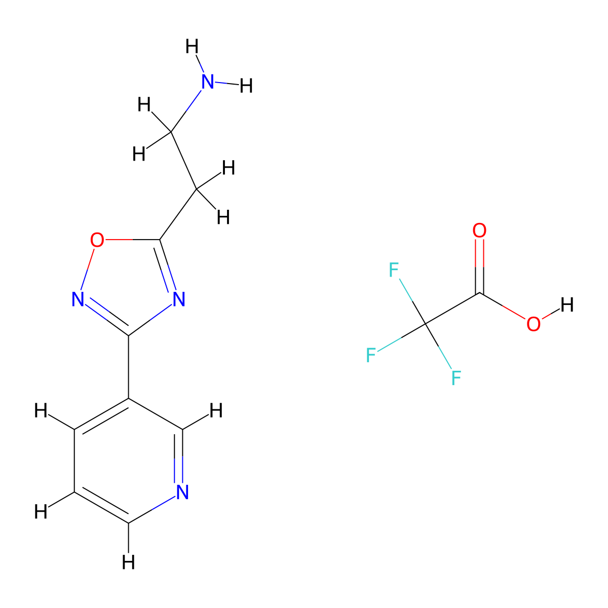 (2-(3-(3-Pyridinyl)-1,2,4-oxadiazol-5-yl)ethyl)amine trifluoroacetate molecular structure, CAS 1185302-86-6