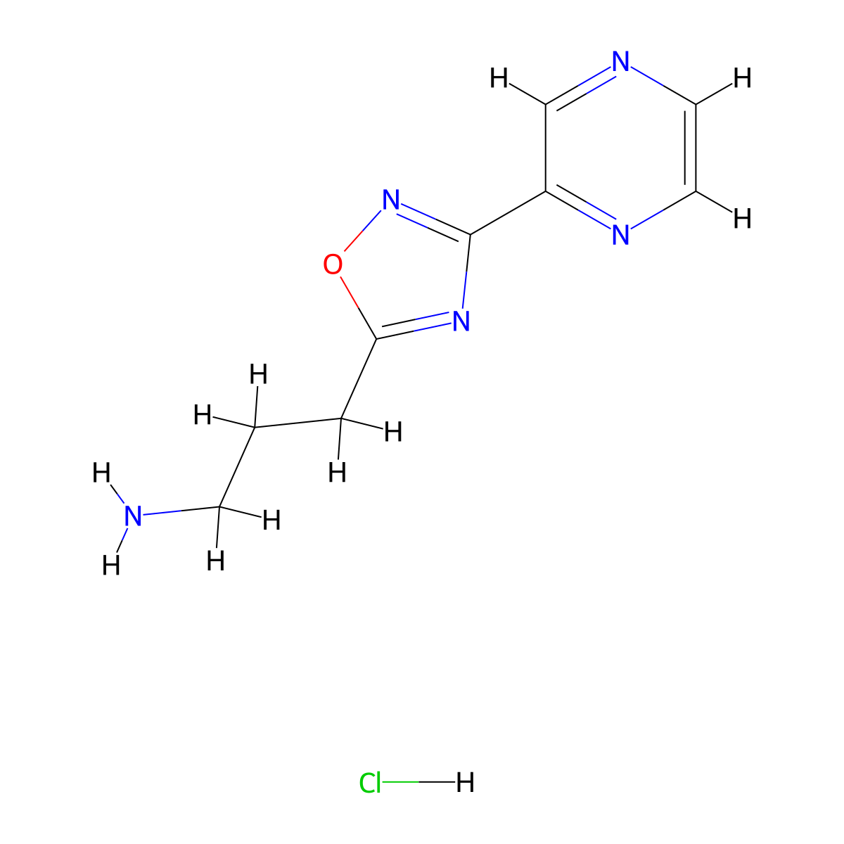 [3-(3-Pyrazin-2-yl-1,2,4-oxadiazol-5-yl)propyl]-amine hydrochloride molecular structure, CAS 1185302-90-2