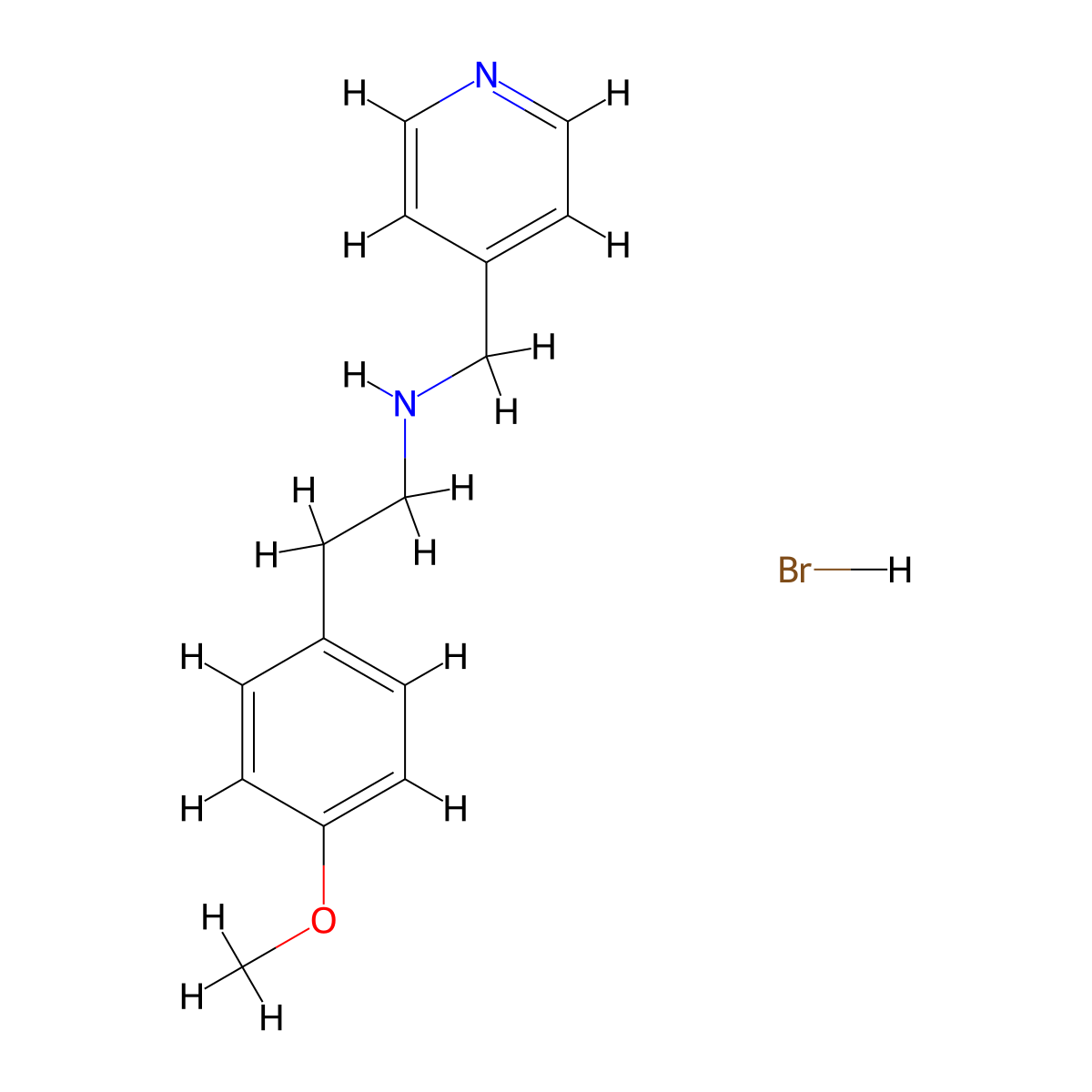 [2-(4-Methoxy-phenyl)-ethyl]-pyridin-4-ylmethyl-amine hydrobromide molecular structure, CAS 1185302-92-4
