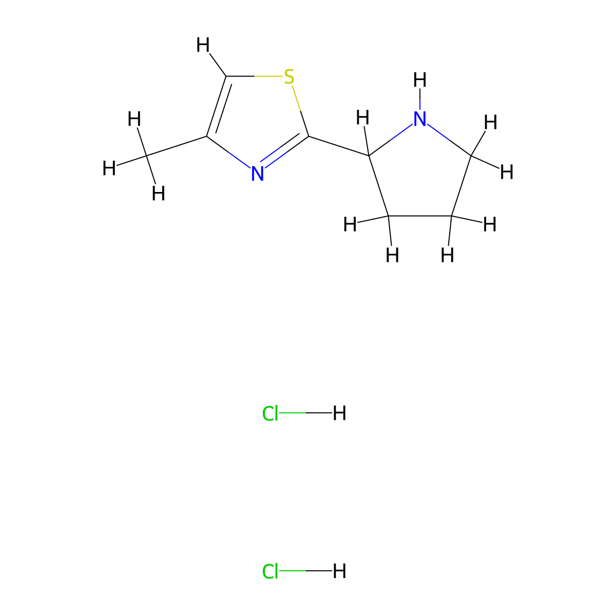 4-Methyl-2-pyrrolidin-2-yl-thiazole dihydrochloride molecular structure, CAS 1185302-93-5