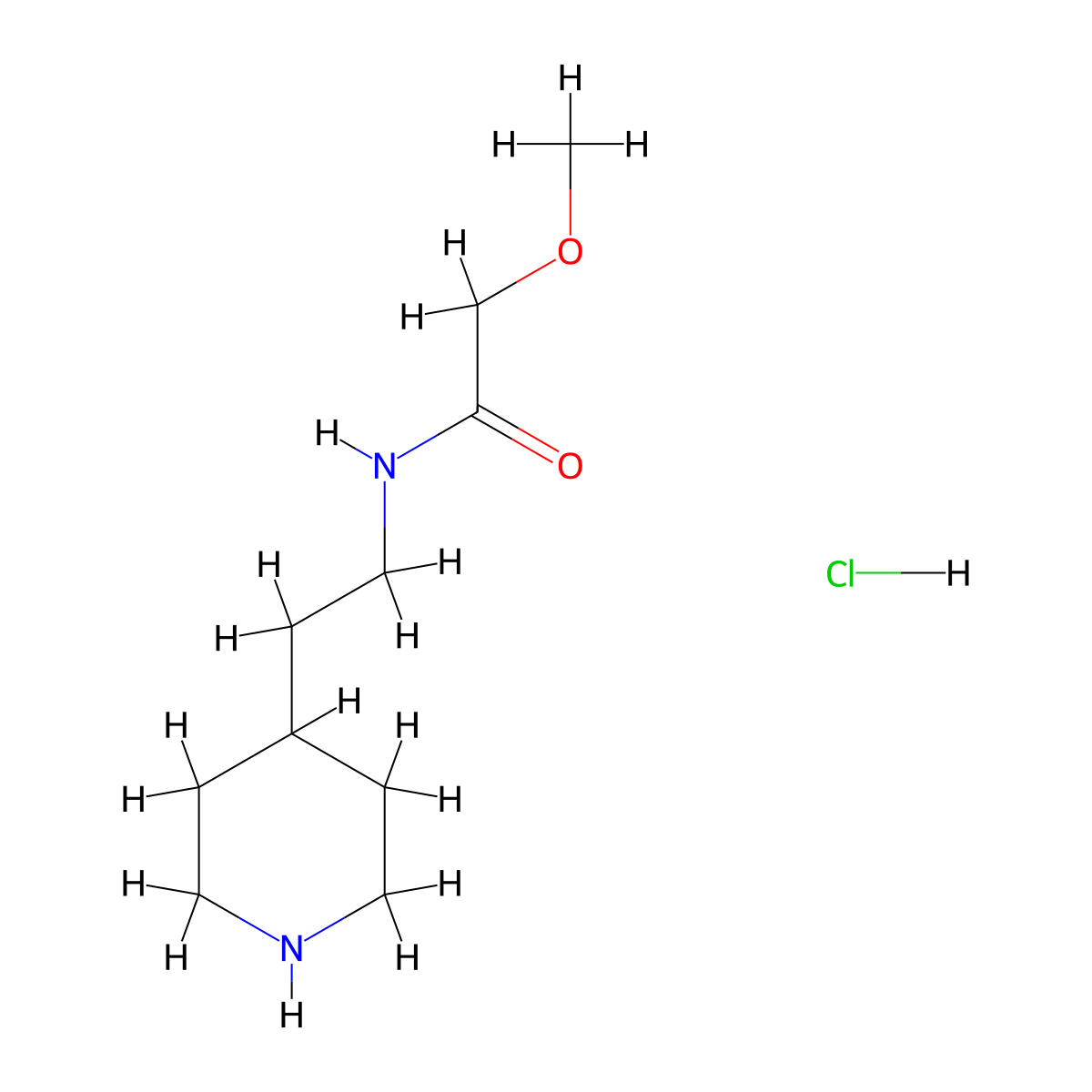 2-Methoxy-N-(2-piperidin-4-yl-ethyl)-acetamide hydrochloride molecular structure, CAS 1185302-94-6