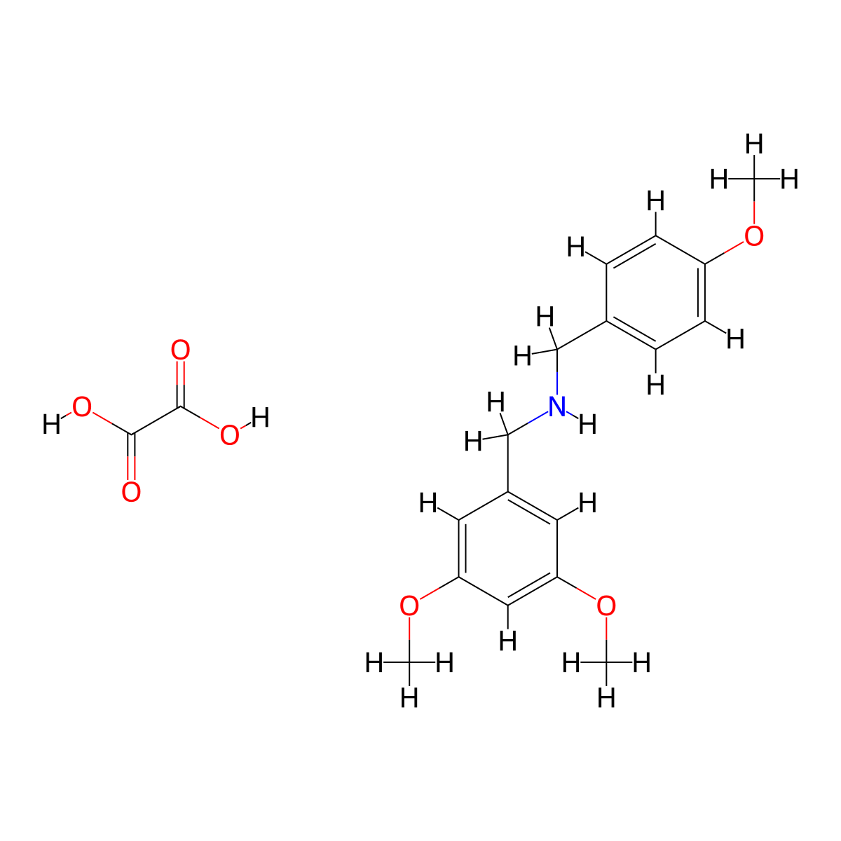 (3,5-Dimethoxy-benzyl)-(4-methoxy-benzyl)-amine oxalate molecular structure, CAS 1185302-95-7