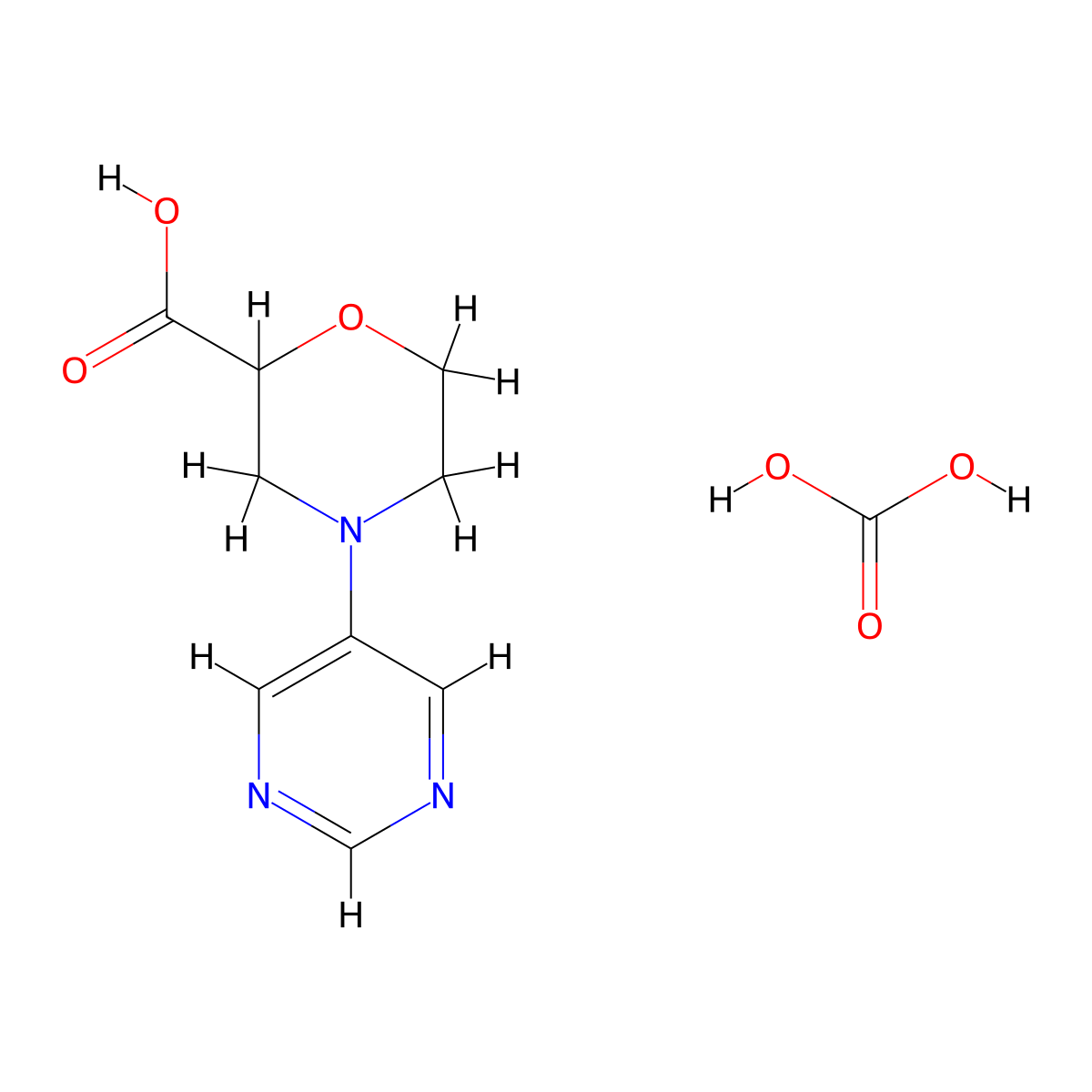 4-Pyrimidin-5-yl-morpholine-2-carboxylic acid carbonate molecular structure, CAS 1185302-98-0