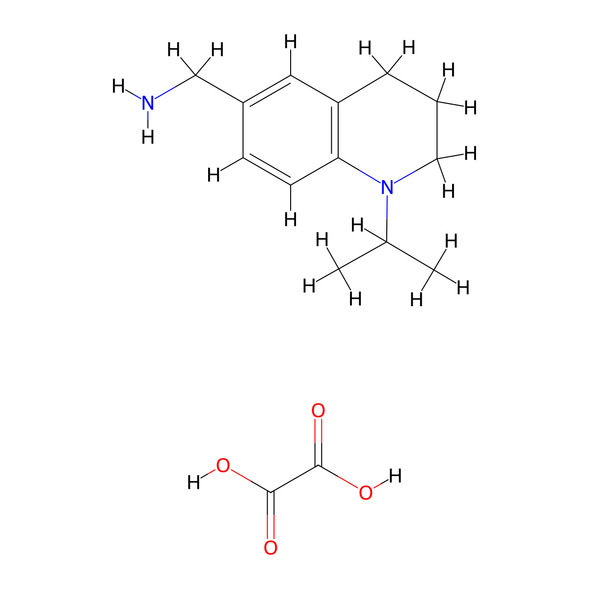 C-(1-Isopropyl-1,2,3,4-tetrahydro-quinolin-6-yl)-methylamine oxalate molecular structure, CAS 1185303-01-8