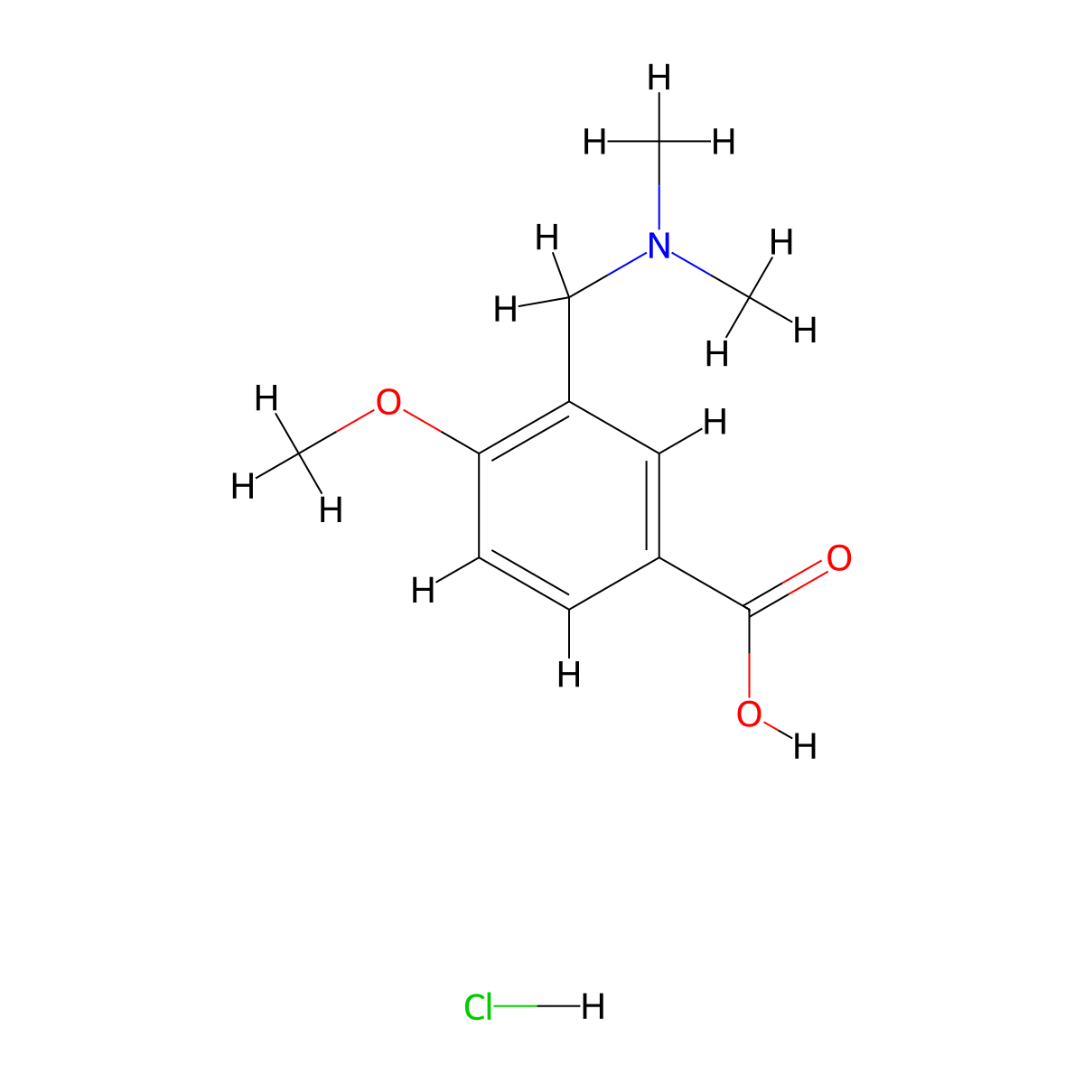 3-Dimethylaminomethyl-4-methoxy-benzoic acid hydrochloride molecular structure, CAS 1185303-02-9