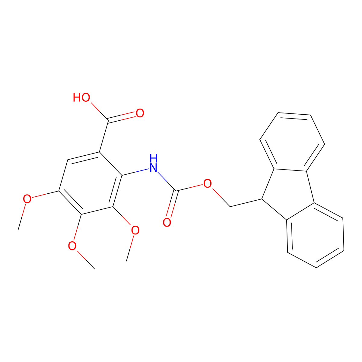 Fmoc-2-amino-3,4,5-trimethoxy-benzoic acid molecular structure, CAS 1185303-03-0
