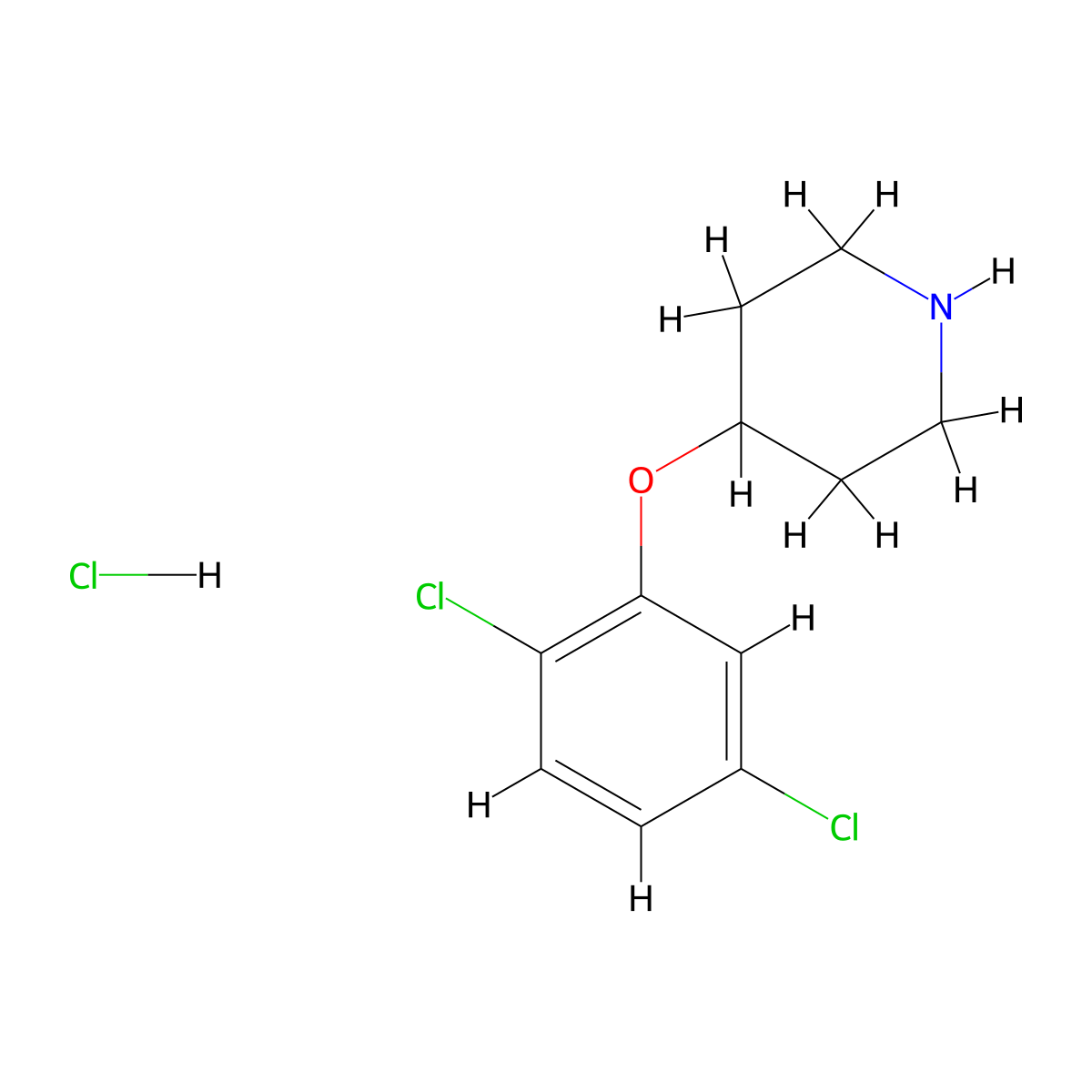 4-(2,5-Dichlorophenoxy)piperidine hydrochloride molecular structure, CAS 1185303-04-1