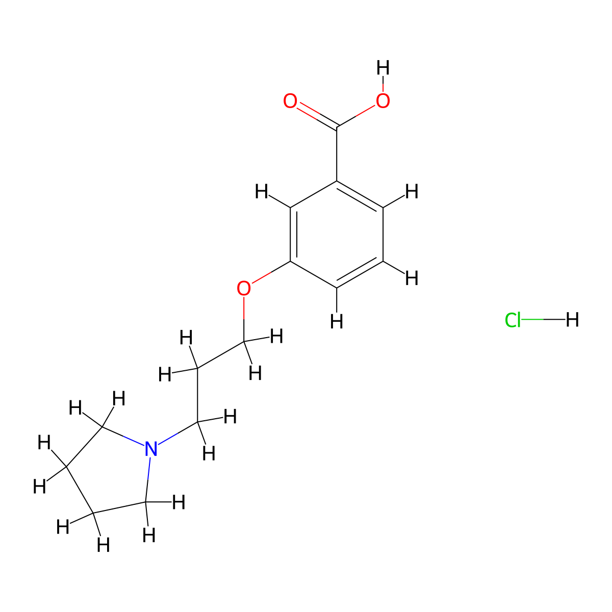 3-(3-Pyrrolidin-1-YL-propoxy)-benzoic acid hydrochloride molecular structure, CAS 1185303-05-2