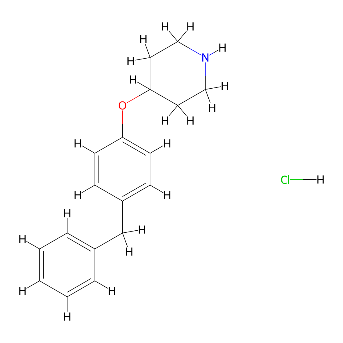 4-(4-Benzylphenoxy)piperidine hydrochloride molecular structure, CAS 1185303-07-4