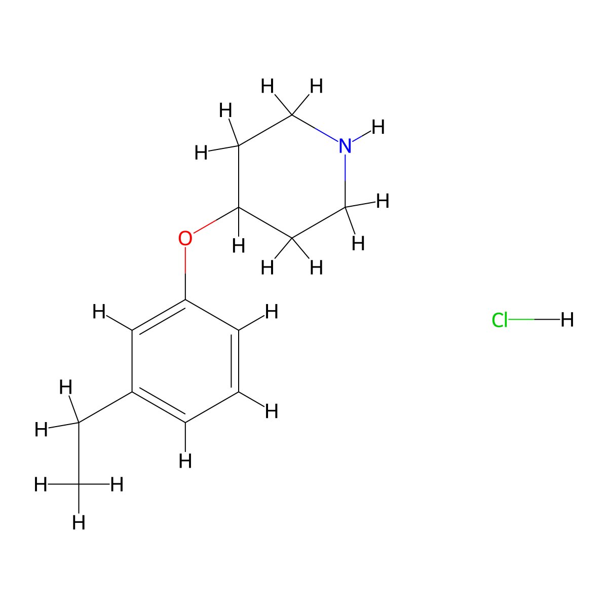 4-(3-Ethylphenoxy)piperidine hydrochloride molecular structure, CAS 1185303-10-9