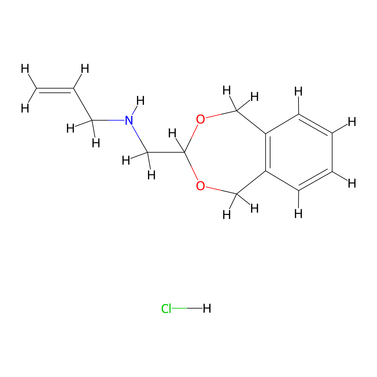 Allyl-(5,9-dihydro-6,8-dioxa-benzocyclo-hepten-7-ylmethyl)-amine hydrochloride molecular structure, CAS 1185303-11-0