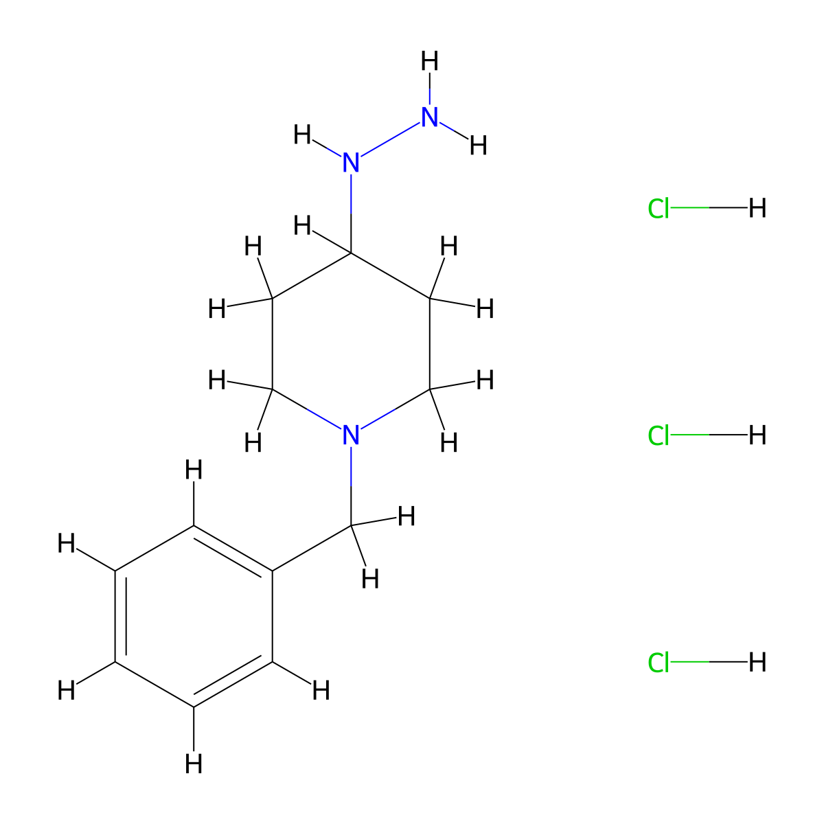 1-Benzyl-4-Hydrazinopiperidine Trihydrochloride molecular structure, CAS 1185303-13-2