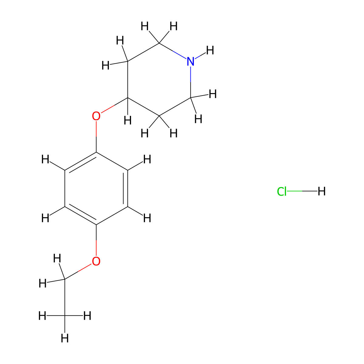 4-(4-Ethoxyphenoxy)piperidine hydrochloride molecular structure, CAS 1185303-15-4