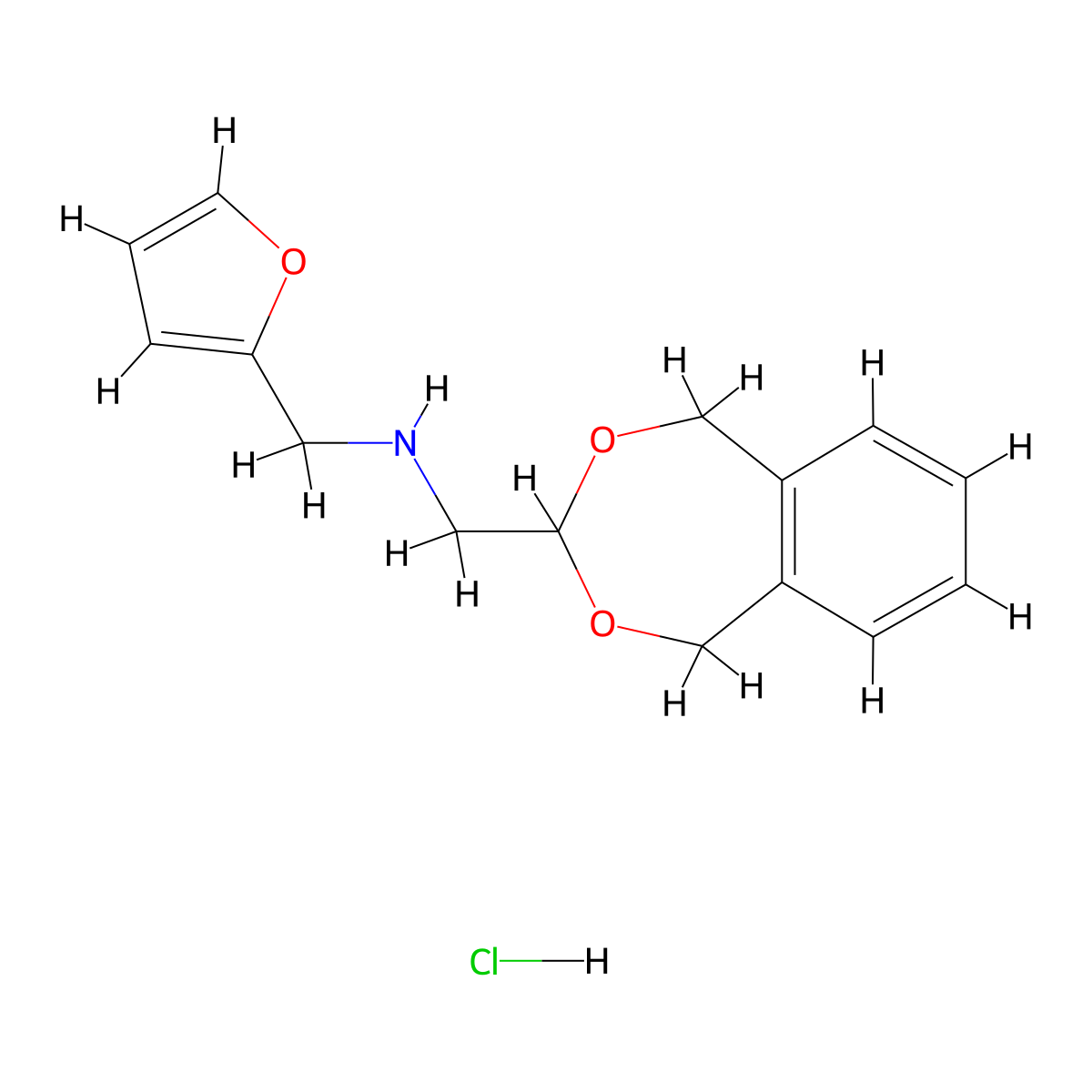 (5,9-Dihydro-6,8-dioxa-benzocyclohepten-7-ylmethyl)-furan-2-ylmethyl-amine hcl molecular structure, CAS 1185303-20-1
