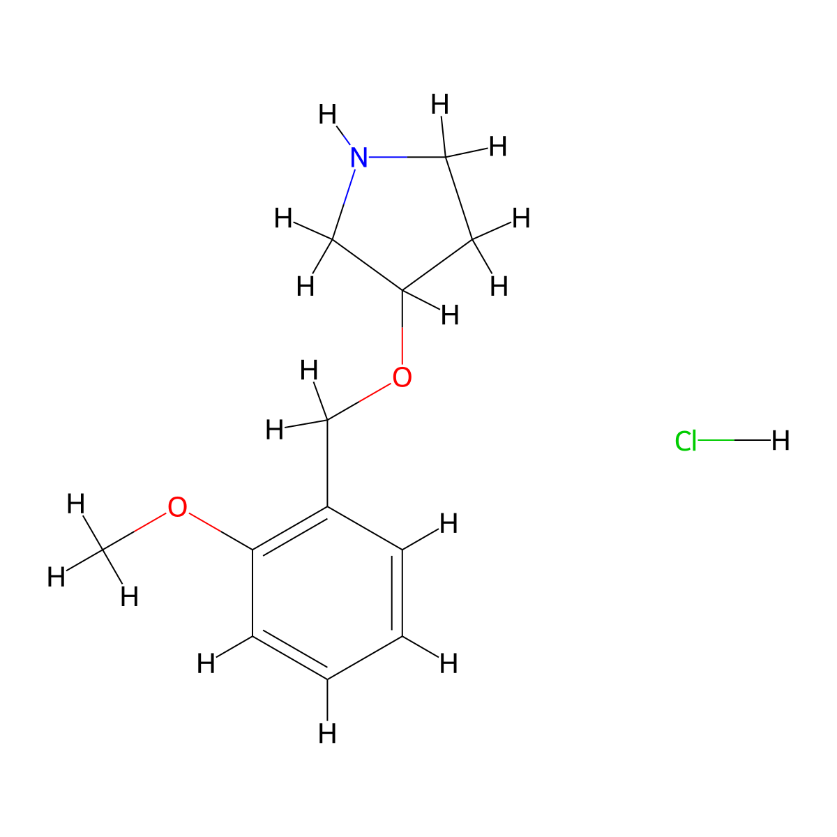 3-[(2-Methoxybenzyl)oxy]pyrrolidine hydrochloride molecular structure, CAS 1185303-22-3