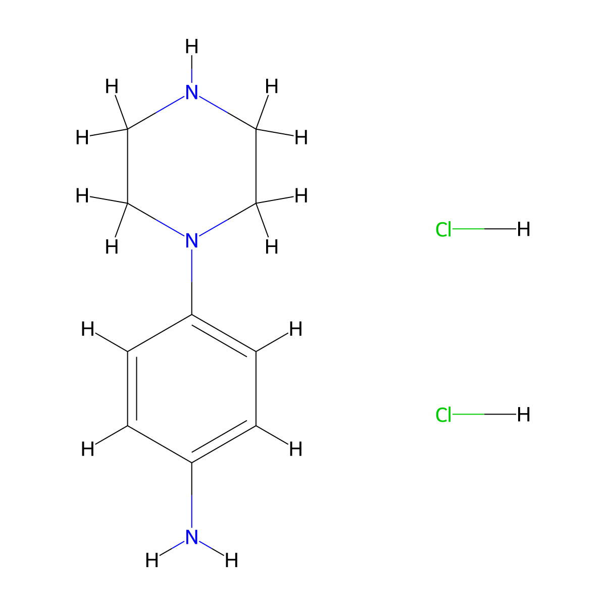 4-Piperazinoaniline dihydrochloride molecular structure, CAS 1185303-28-9