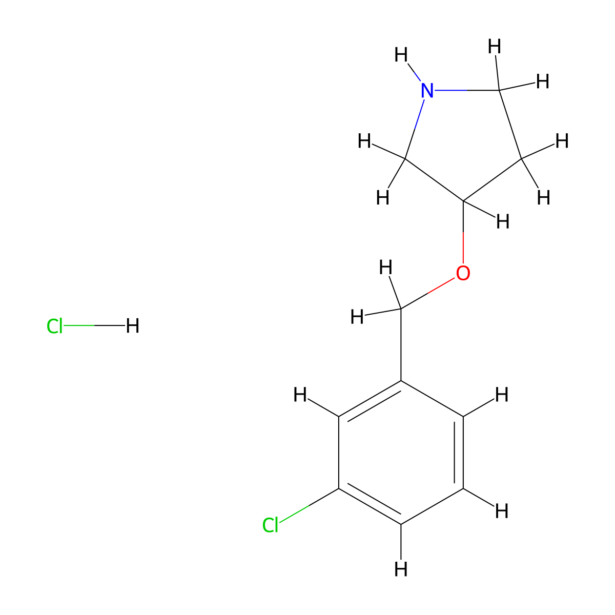3-[(3-Chlorobenzyl)oxy]pyrrolidine hydrochloride molecular structure, CAS 1185303-31-4