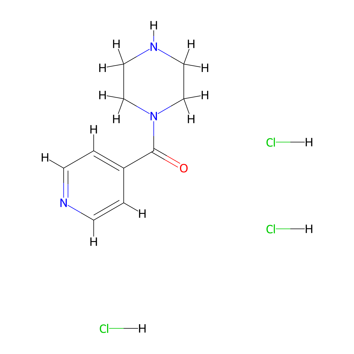 1-Isonicotinoylpiperazinetrihydrochloride molecular structure, CAS 1185303-34-7