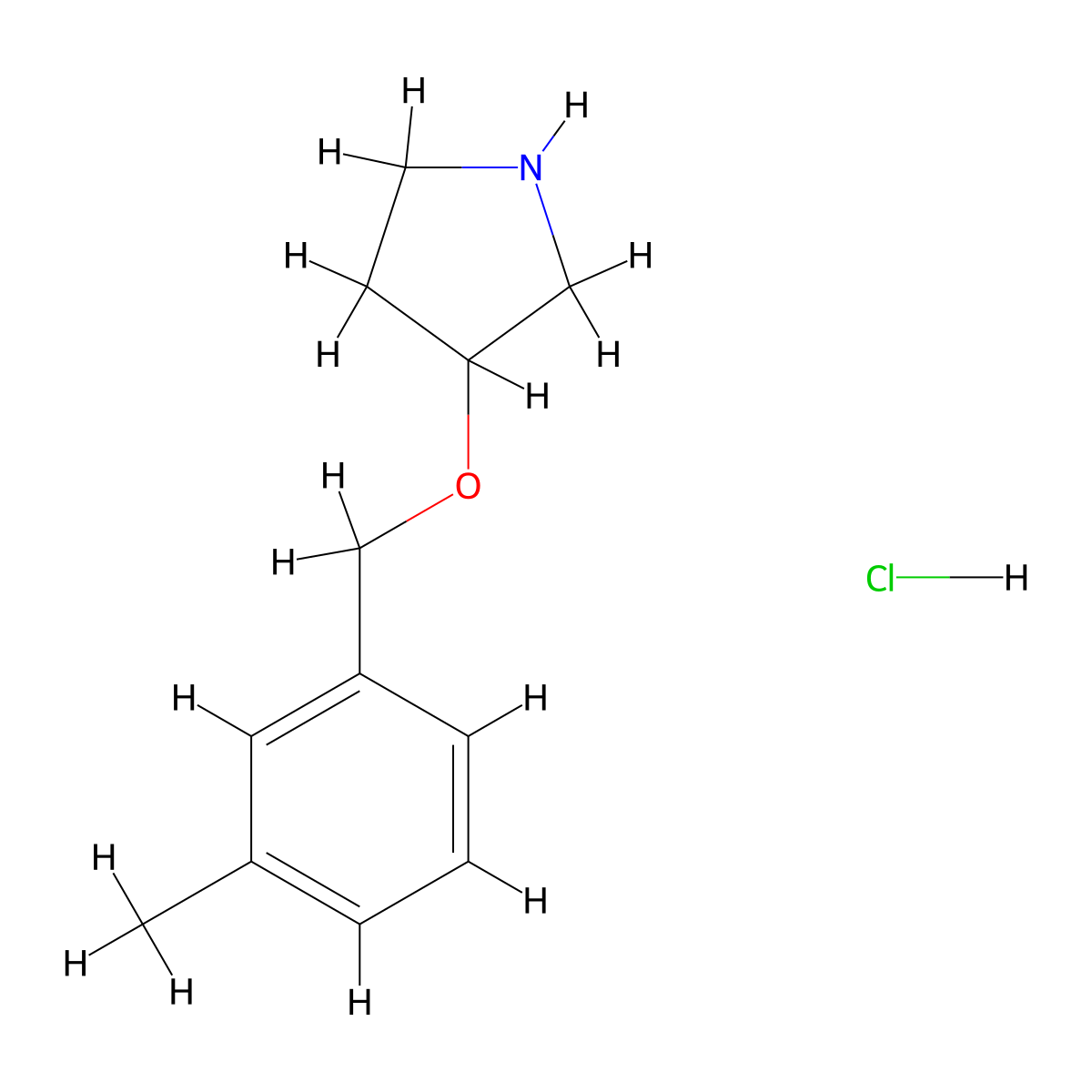 3-[(3-Methylbenzyl)oxy]pyrrolidine hydrochloride molecular structure, CAS 1185303-37-0