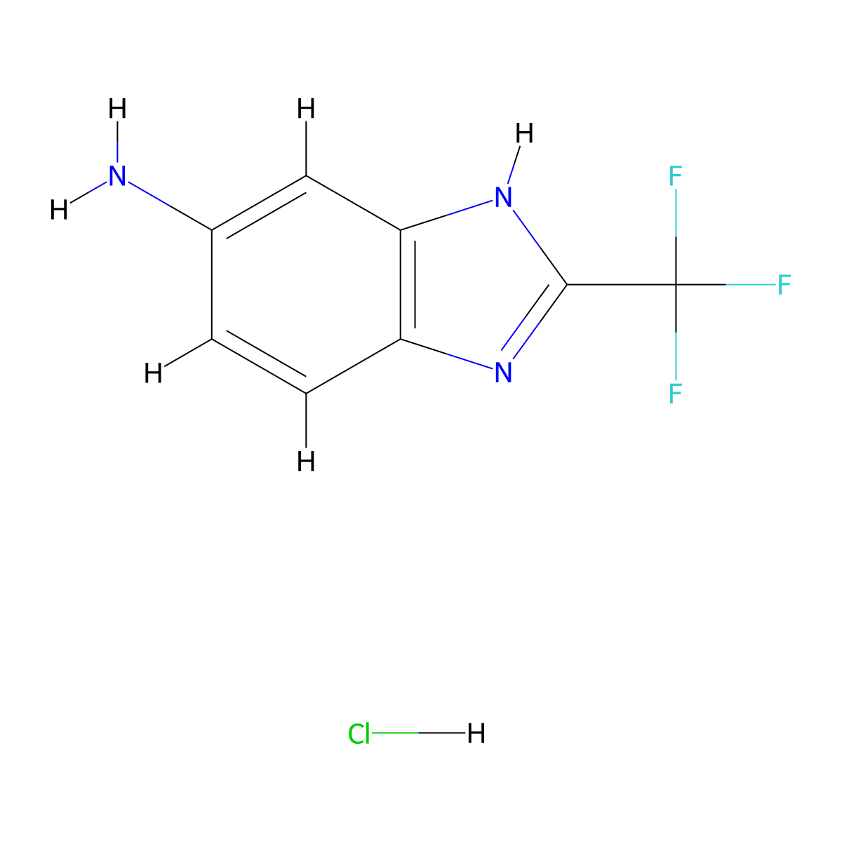 2-Trifluoromethyl-3H-benzoimidazol-5-ylamine hydrochloride molecular structure, CAS 1185303-39-2