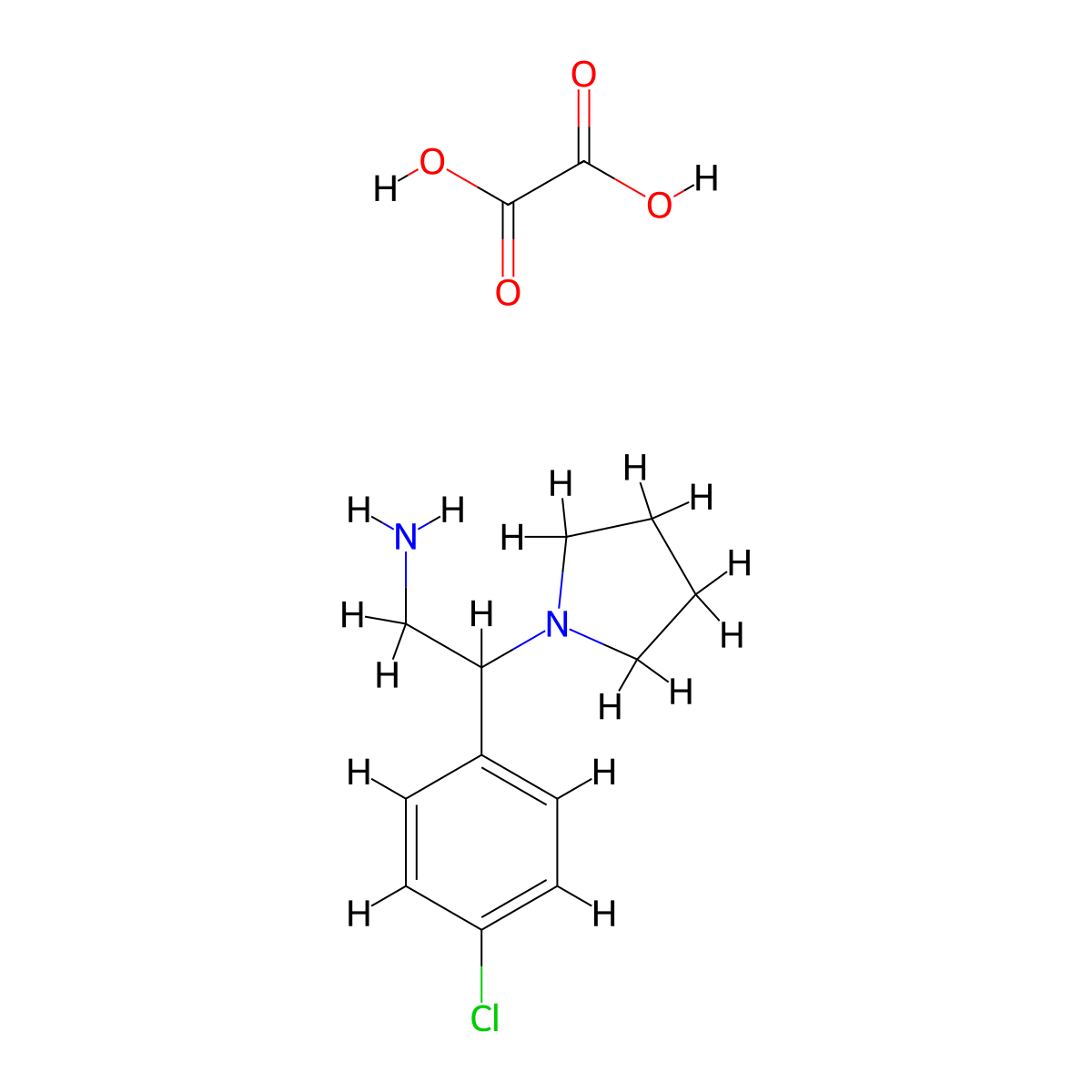 2-(4-Chloro-phenyl)-2-pyrrolidin-1-yl-ethylamine0.5 oxalate molecular structure, CAS 1185303-43-8