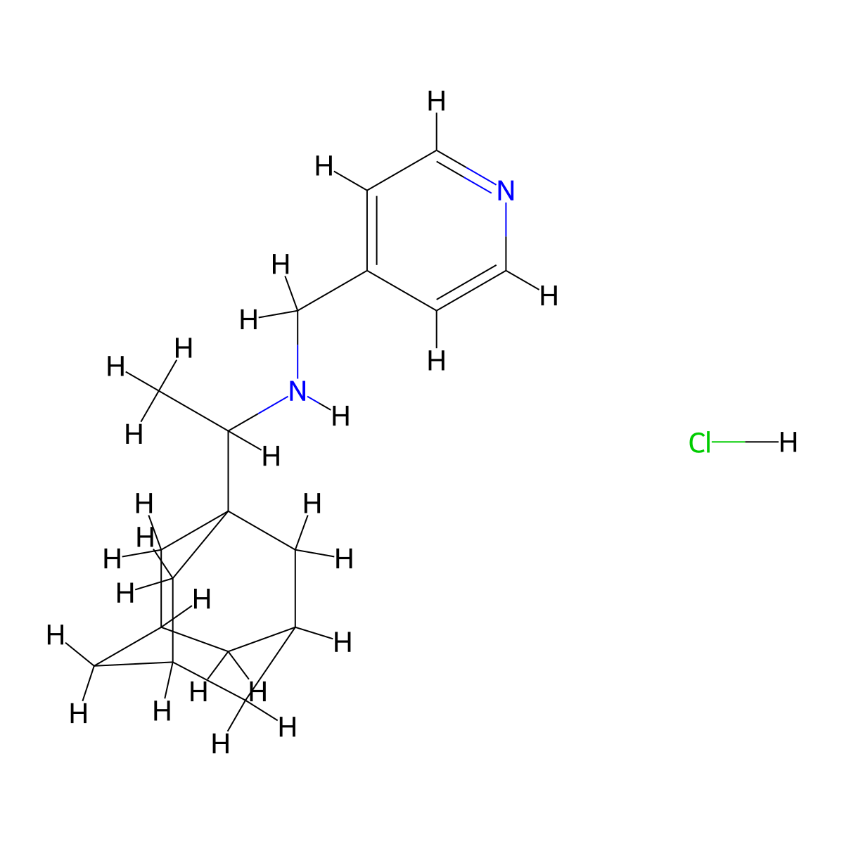 (1-Adamantan-1-YL-ethyl)-pyridin-4-ylmethyl-amine hydrochloride molecular structure, CAS 1185303-44-9