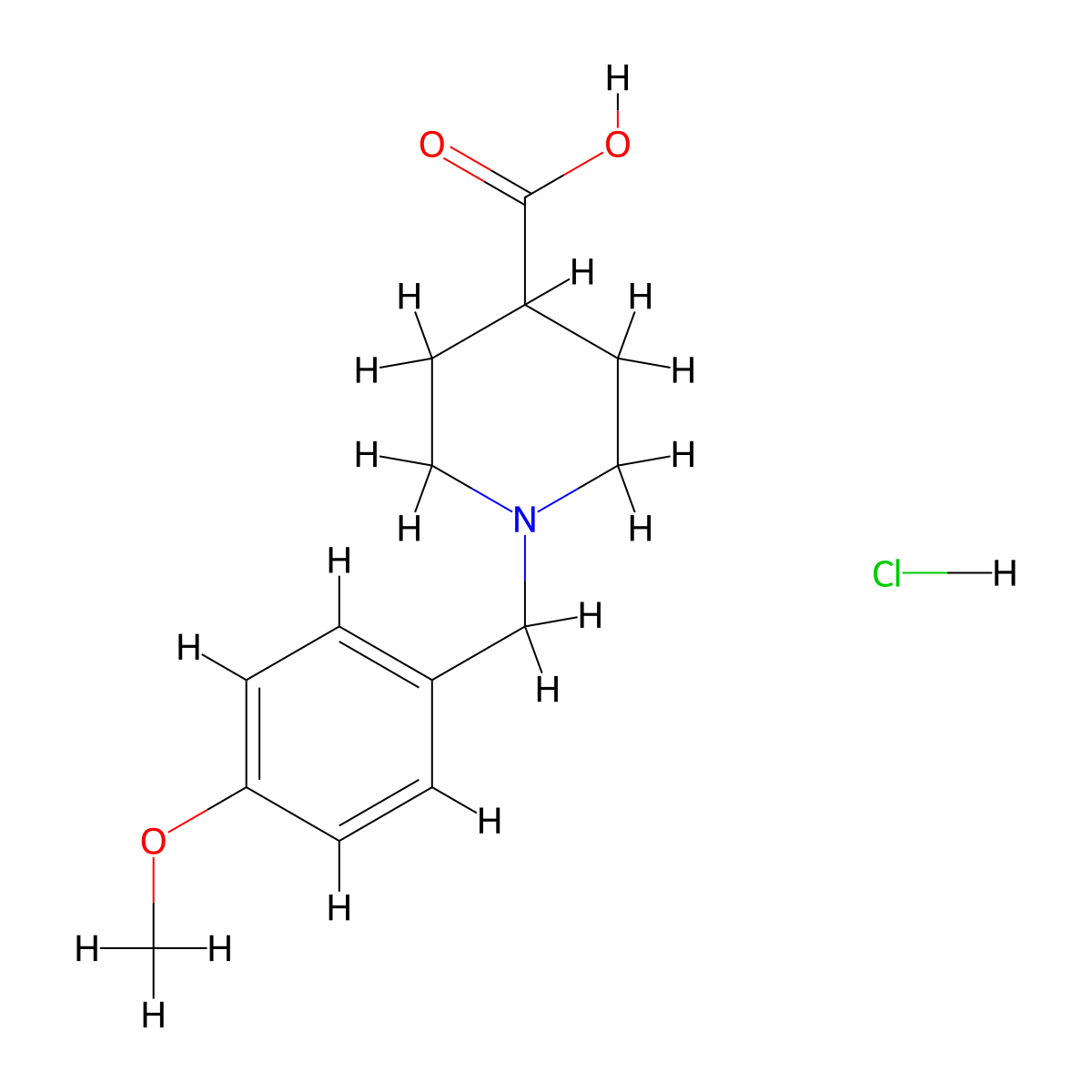 1-(4-Methoxybenzyl)piperidine-4-carboxylic acid hydrochloride molecular structure, CAS 1185303-50-7