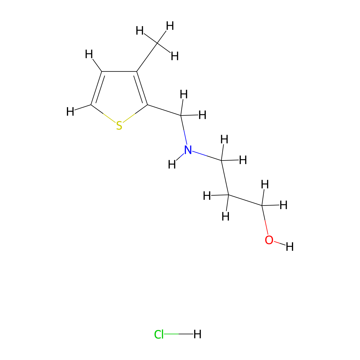 3-[(3-Methyl-thiophen-2-ylmethyl)-amino]-propan-1-OL hydrochloride molecular structure, CAS 1185303-51-8