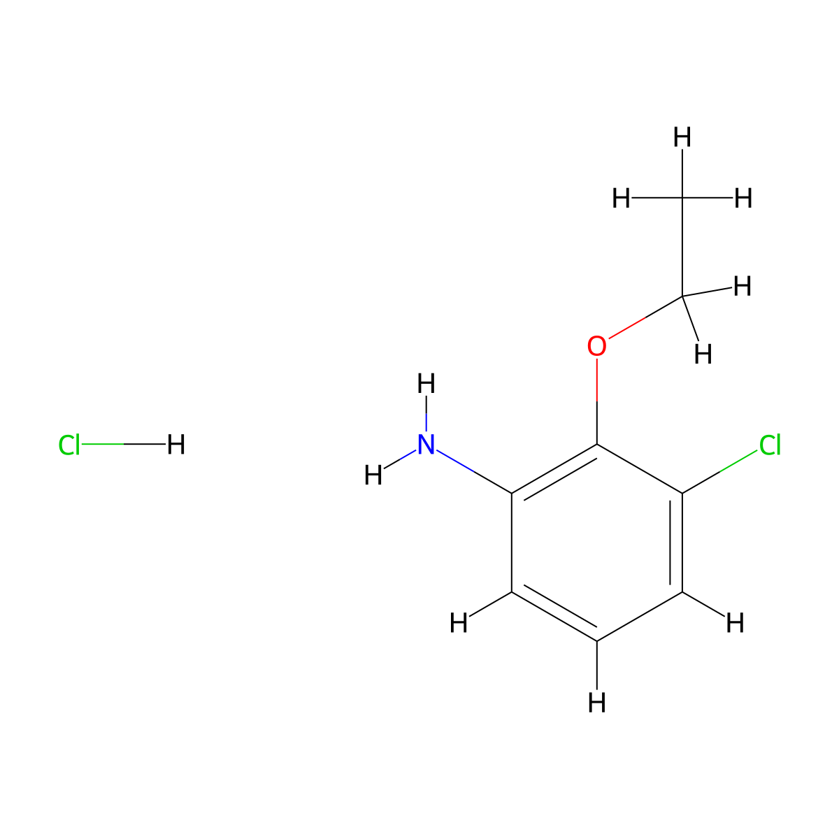 3-Chloro-2-ethoxyaniline hydrochloride molecular structure, CAS 1185303-54-1