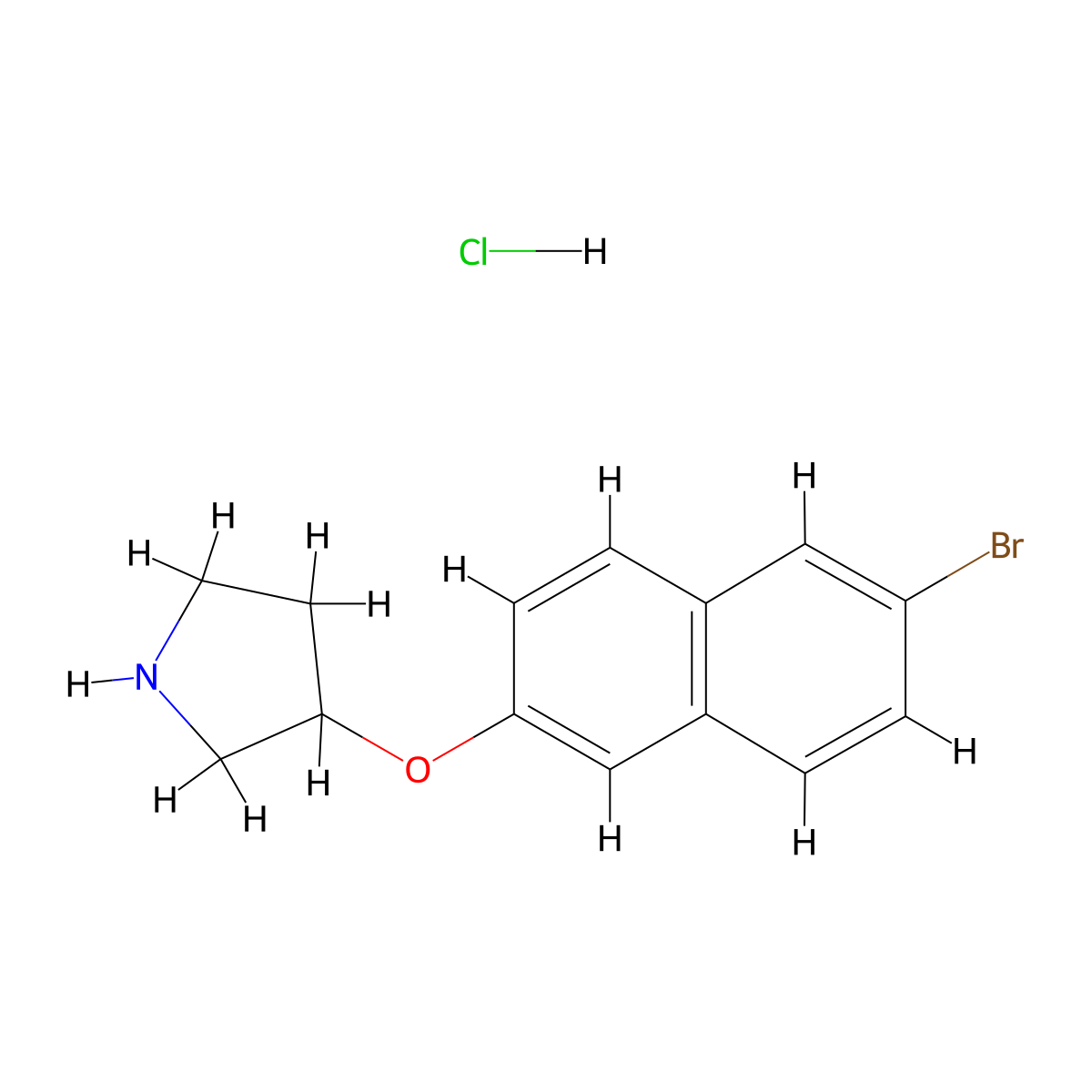 3-((6-Bromonaphthalen-2-yl)oxy)pyrrolidine hydrochloride molecular structure, CAS 1185303-57-4