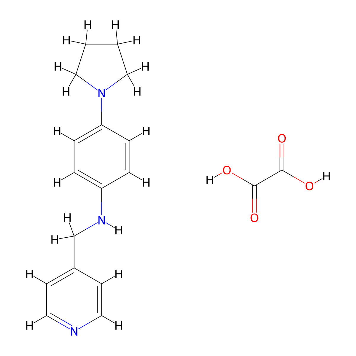 Pyridin-4-ylmethyl-(4-pyrrolidin-1-YL-phenyl)-amine oxalate molecular structure, CAS 1185303-59-6