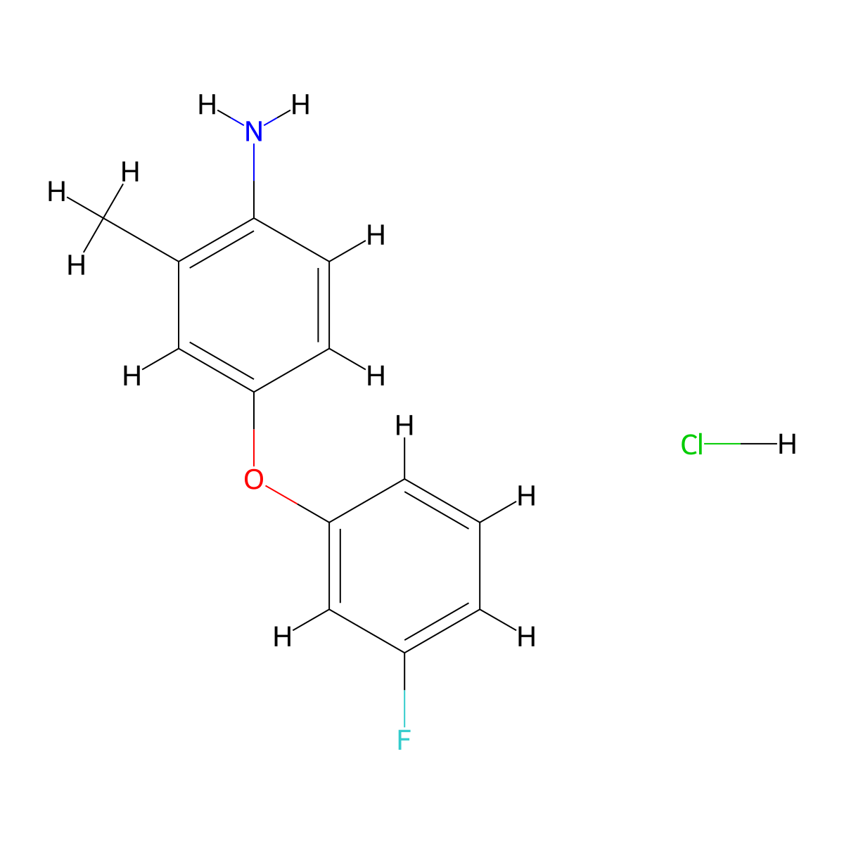 4-(3-Fluorophenoxy)-2-methylaniline hydrochloride molecular structure, CAS 1185303-60-9