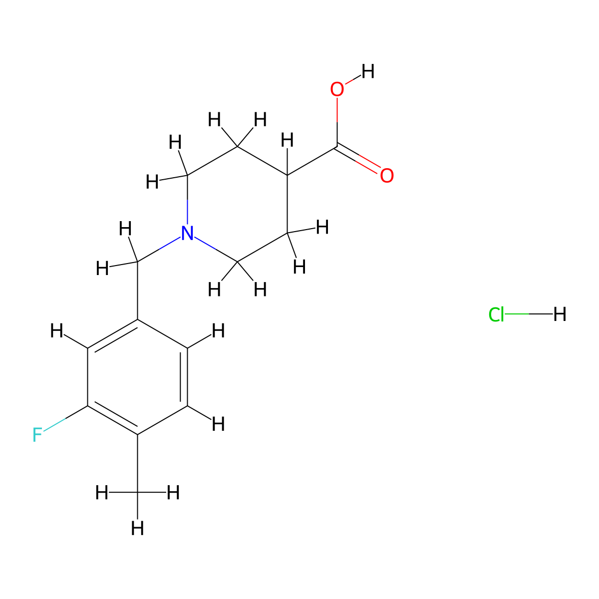 1-(3-Fluoro-4-methylbenzyl)piperidine-4-carboxylic acid hydrochloride molecular structure, CAS 1185303-61-0