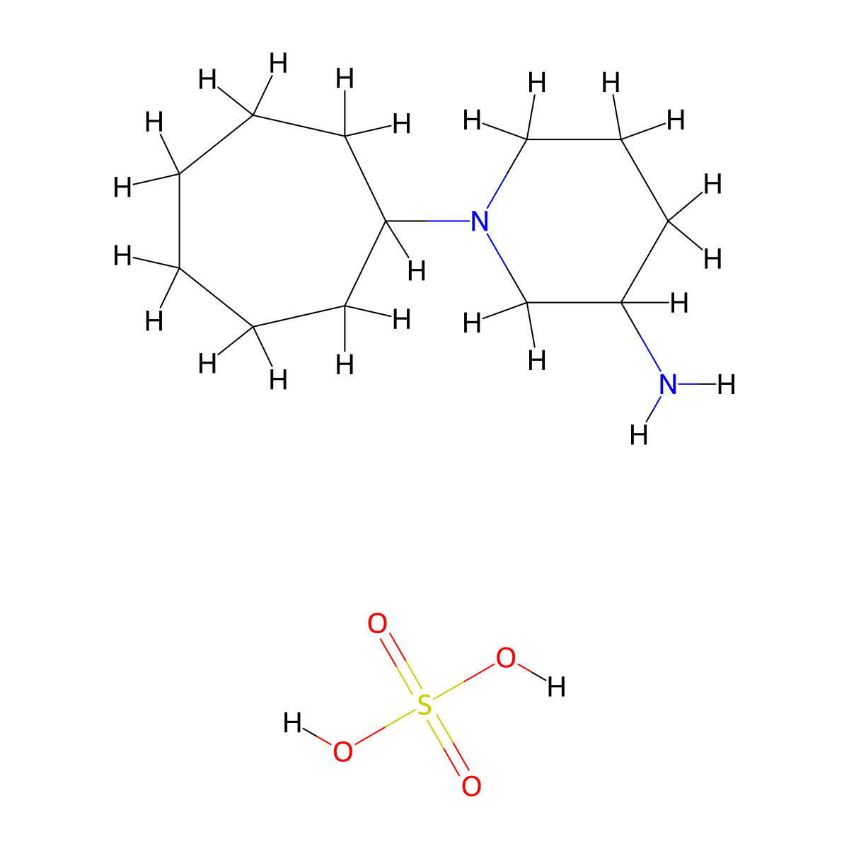 1-Cycloheptylpiperidin-3-amine sulfate molecular structure, CAS 1185303-68-7